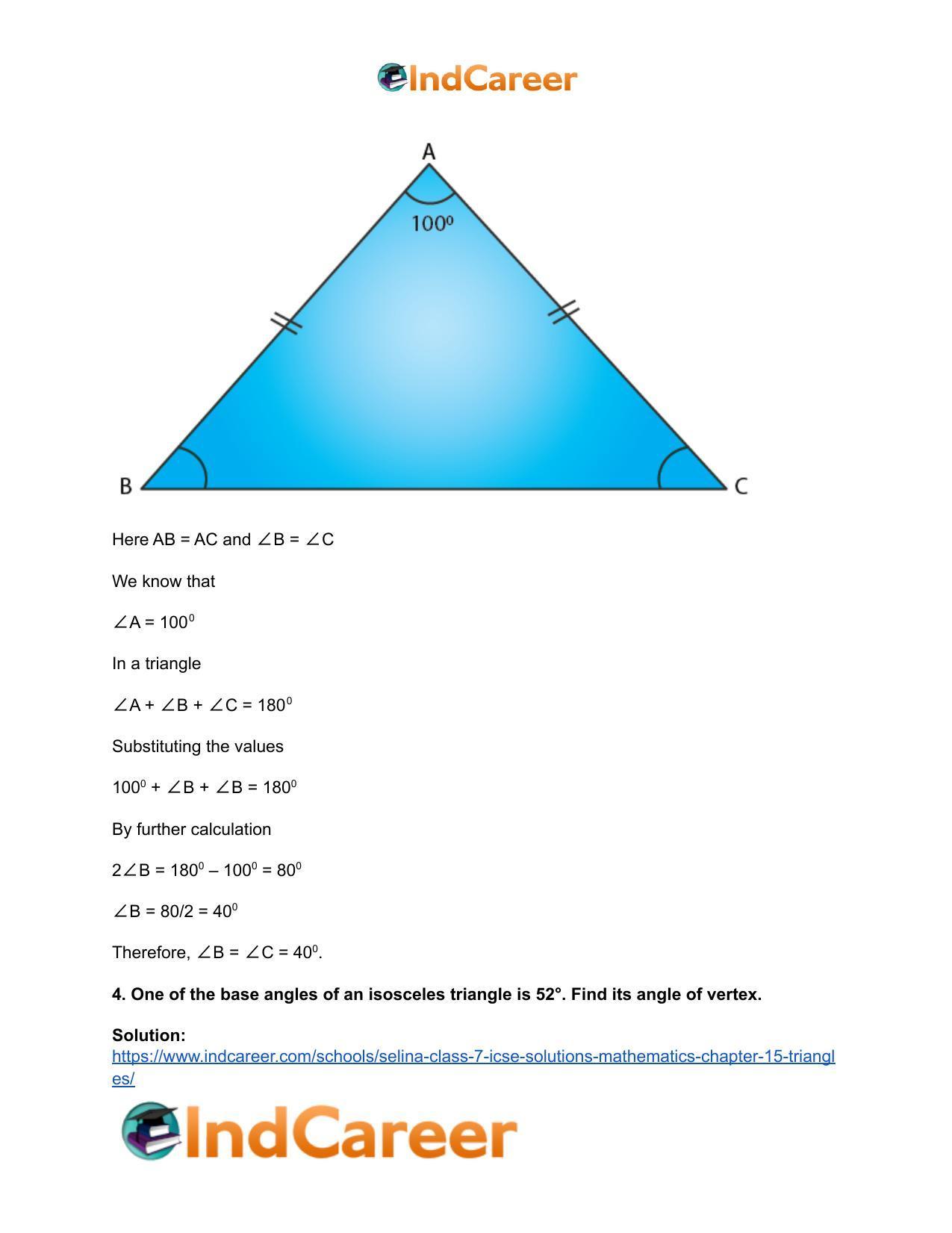 Selina Class 7 ICSE Solutions Mathematics : Chapter 15- Triangles - Page 27