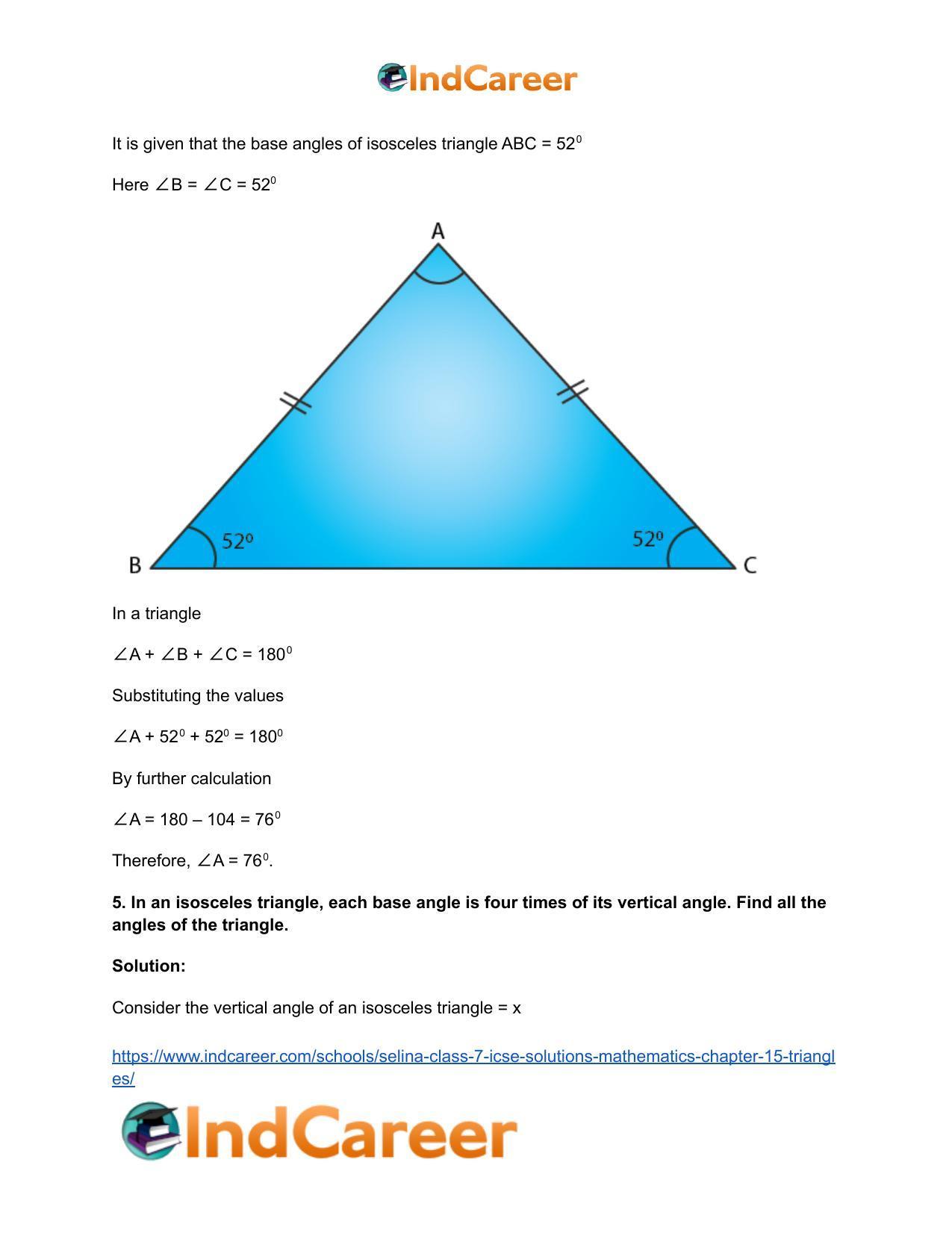 Selina Class 7 ICSE Solutions Mathematics : Chapter 15- Triangles - Page 28