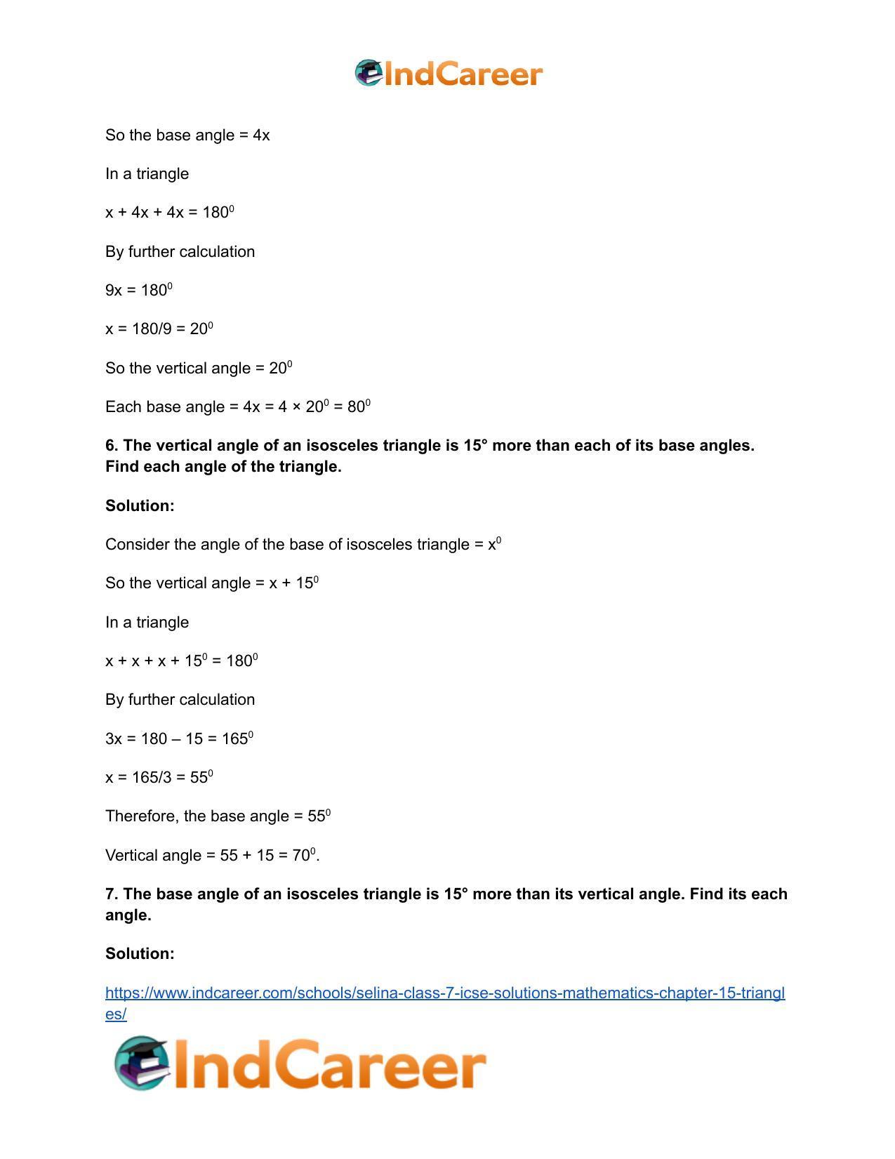 Selina Class 7 ICSE Solutions Mathematics : Chapter 15- Triangles - Page 29