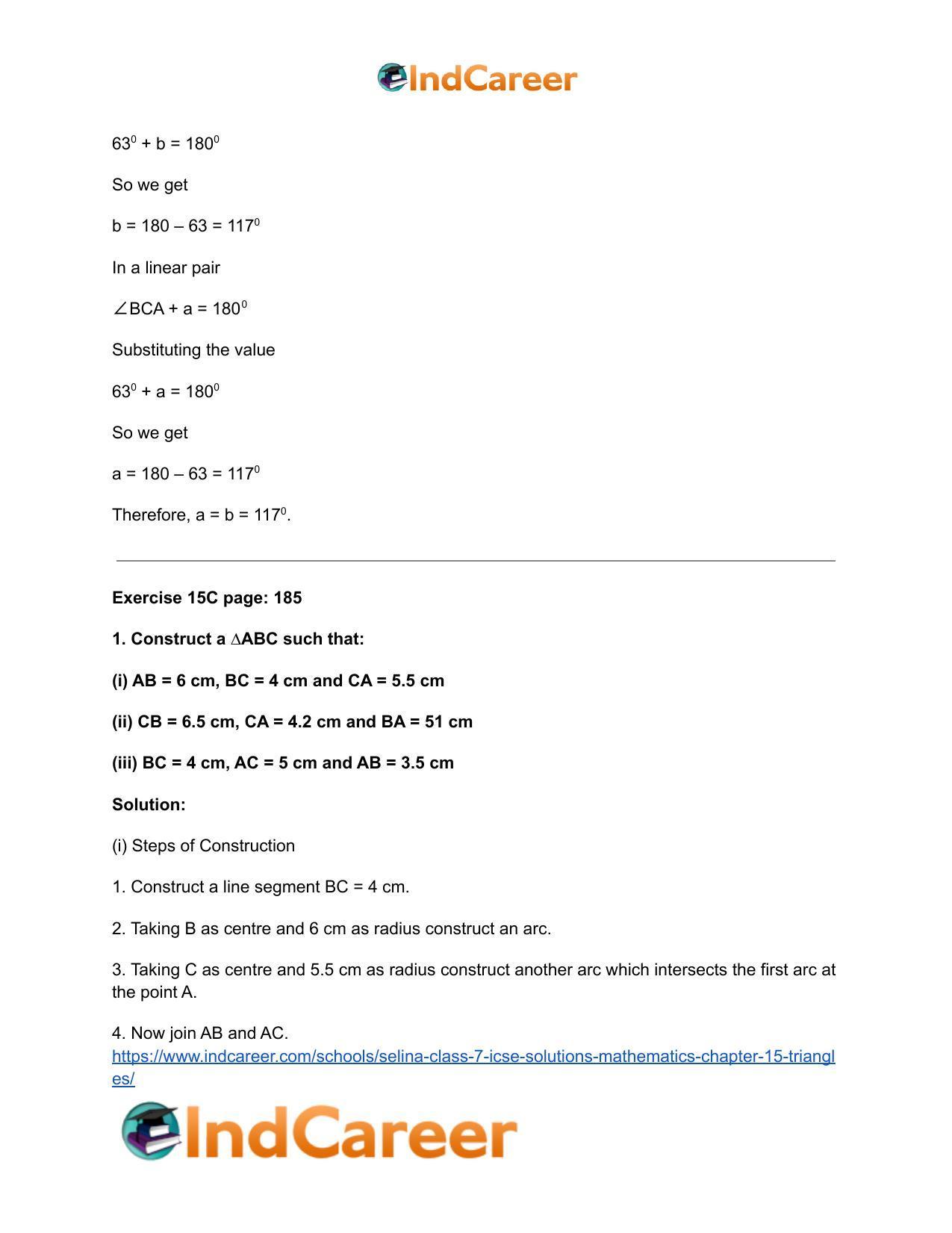 Selina Class 7 ICSE Solutions Mathematics : Chapter 15- Triangles - Page 41