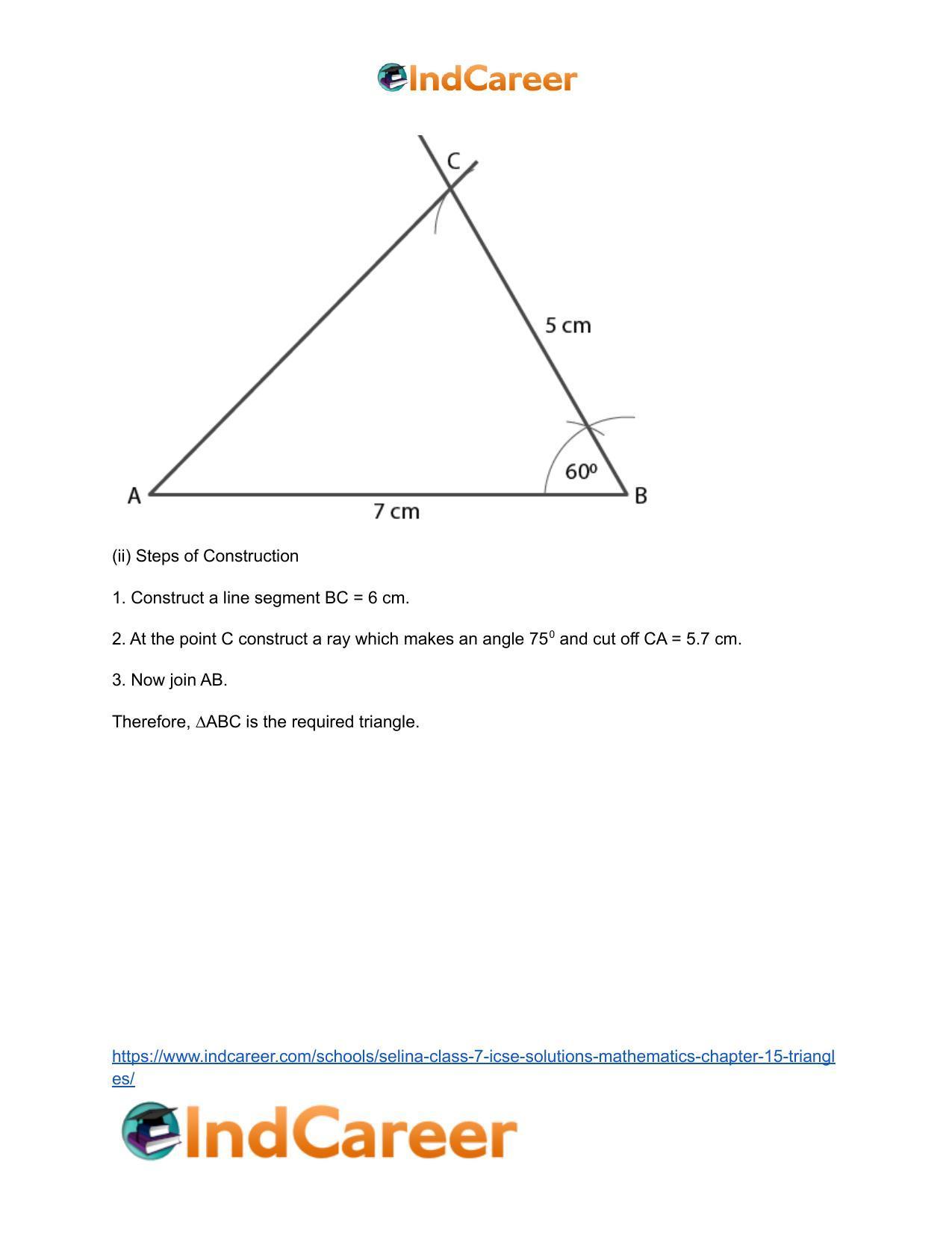 Selina Class 7 ICSE Solutions Mathematics : Chapter 15- Triangles - Page 45