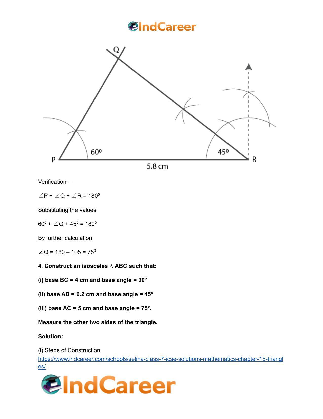 Selina Class 7 ICSE Solutions Mathematics : Chapter 15- Triangles - Page 50