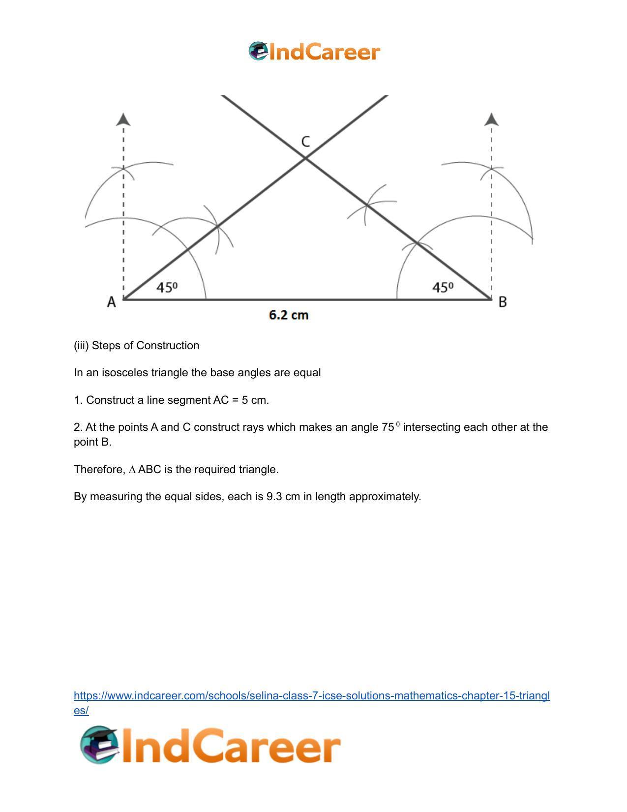 Selina Class 7 ICSE Solutions Mathematics : Chapter 15- Triangles - Page 52
