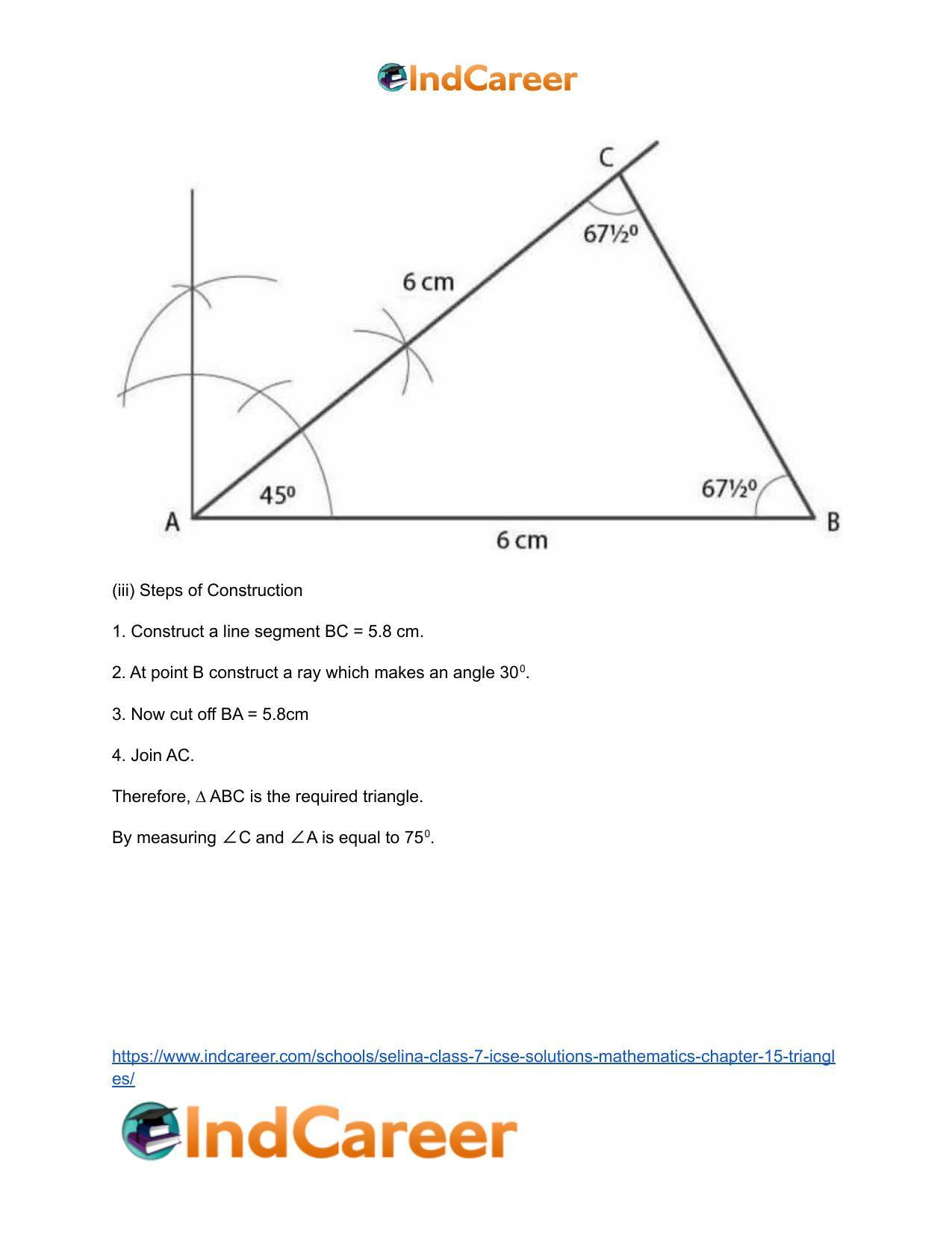 Selina Class 7 ICSE Solutions Mathematics : Chapter 15- Triangles - Page 55