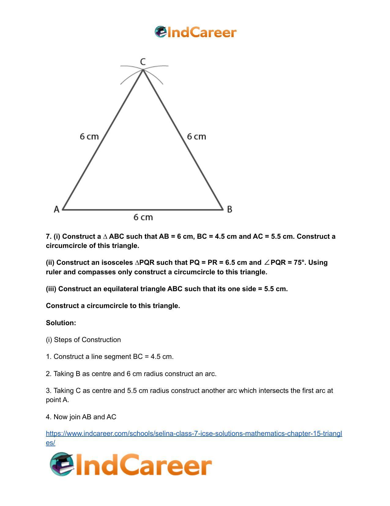 Selina Class 7 ICSE Solutions Mathematics : Chapter 15- Triangles - Page 58