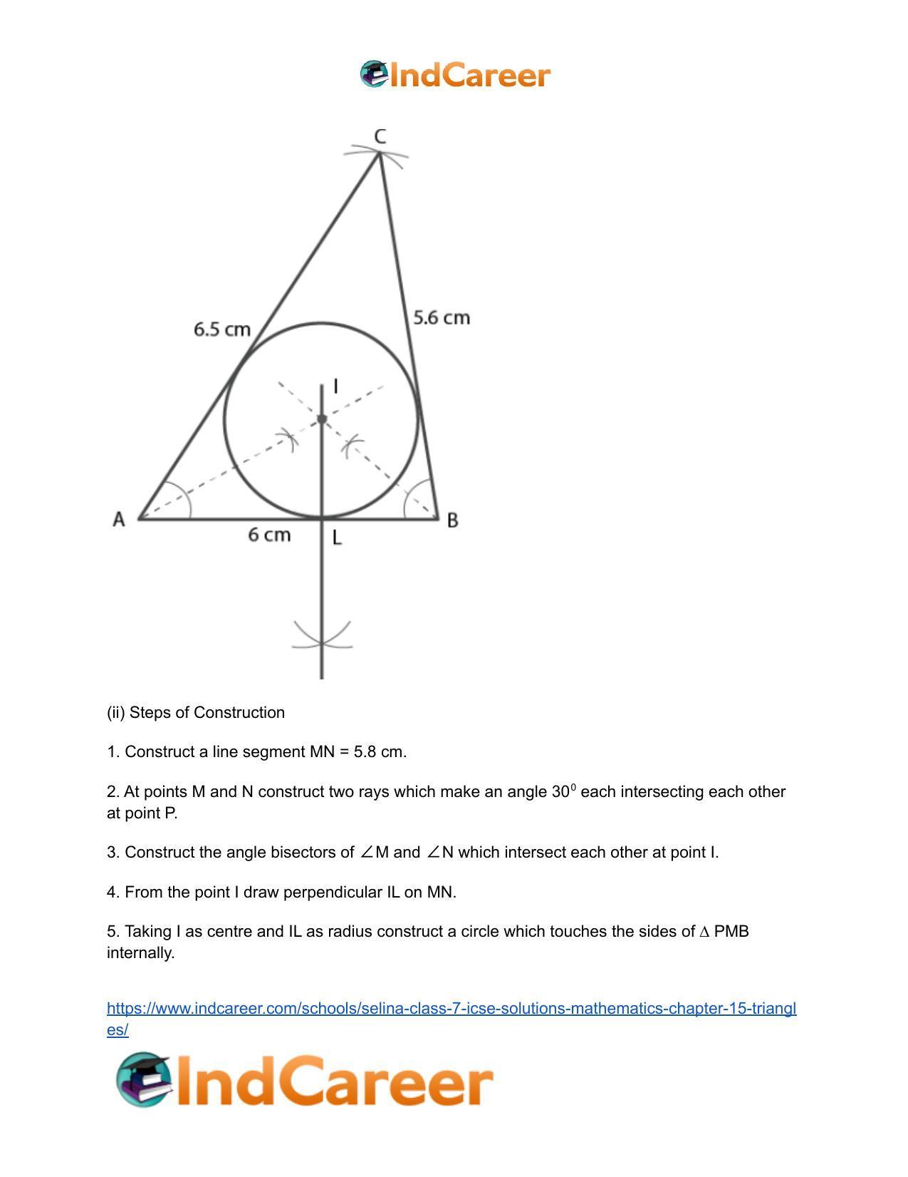 Selina Class 7 ICSE Solutions Mathematics : Chapter 15- Triangles - Page 63