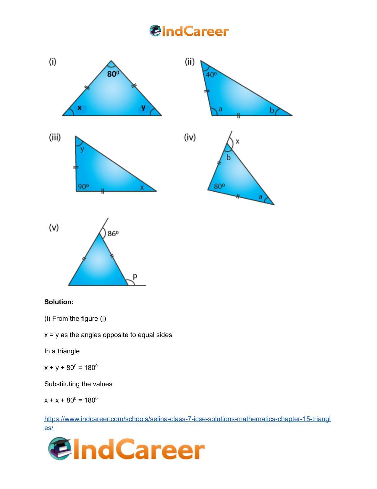 Selina Class 7 ICSE Solutions Mathematics : Chapter 15- Triangles - Page 67