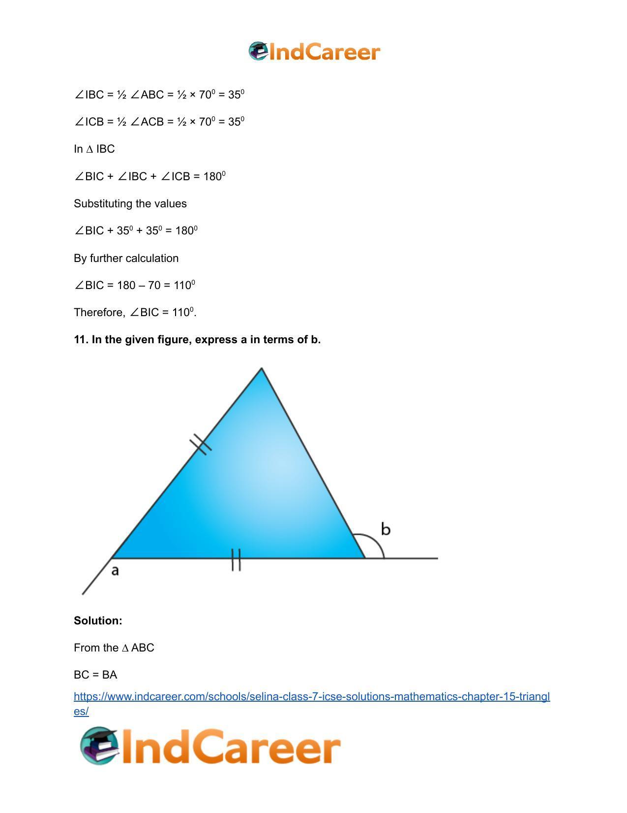Selina Class 7 ICSE Solutions Mathematics : Chapter 15- Triangles - Page 81