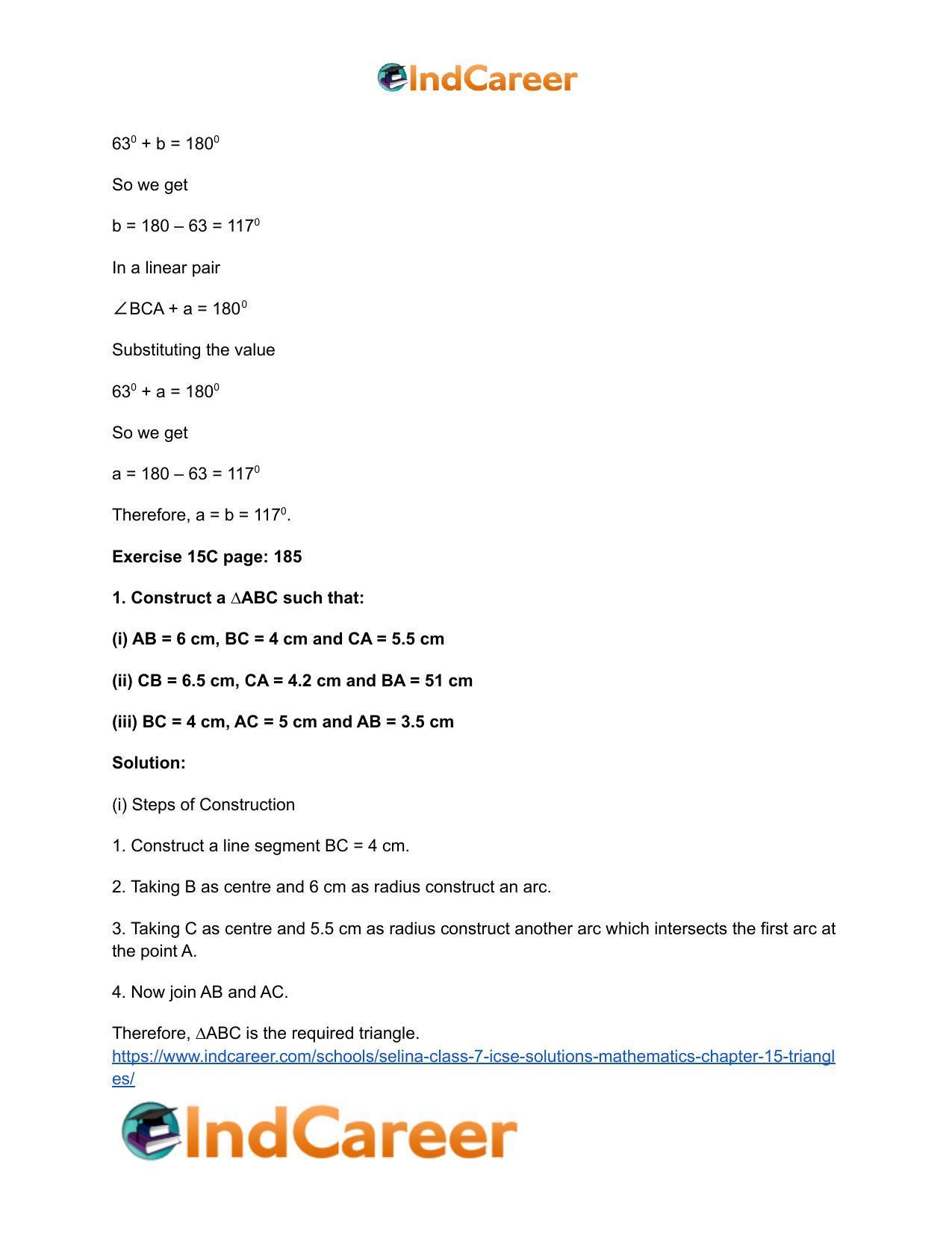 Selina Class 7 ICSE Solutions Mathematics : Chapter 15- Triangles - Page 89