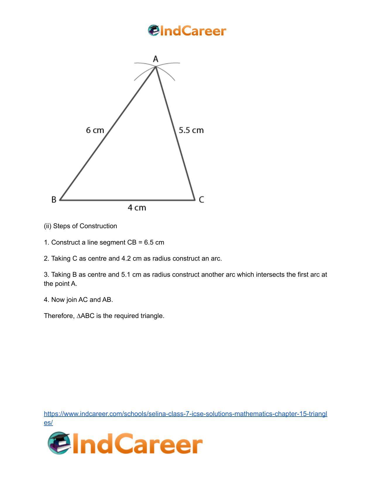Selina Class 7 ICSE Solutions Mathematics : Chapter 15- Triangles - Page 90