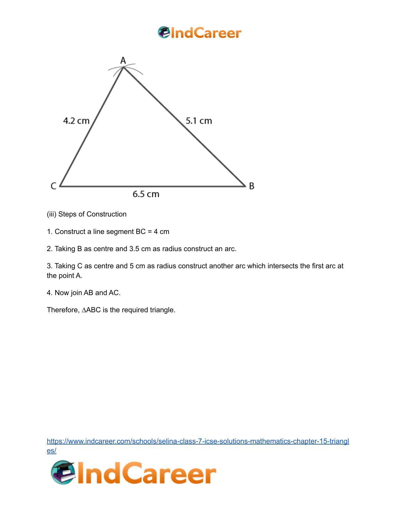 Selina Class 7 ICSE Solutions Mathematics : Chapter 15- Triangles - Page 91