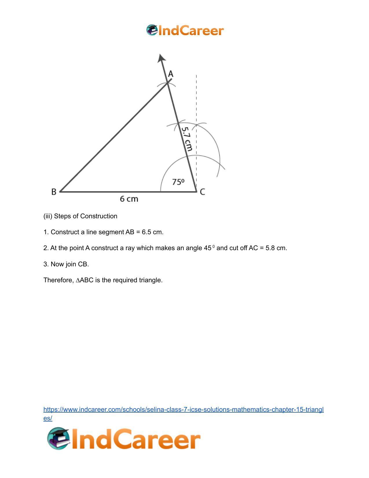 Selina Class 7 ICSE Solutions Mathematics : Chapter 15- Triangles - Page 94
