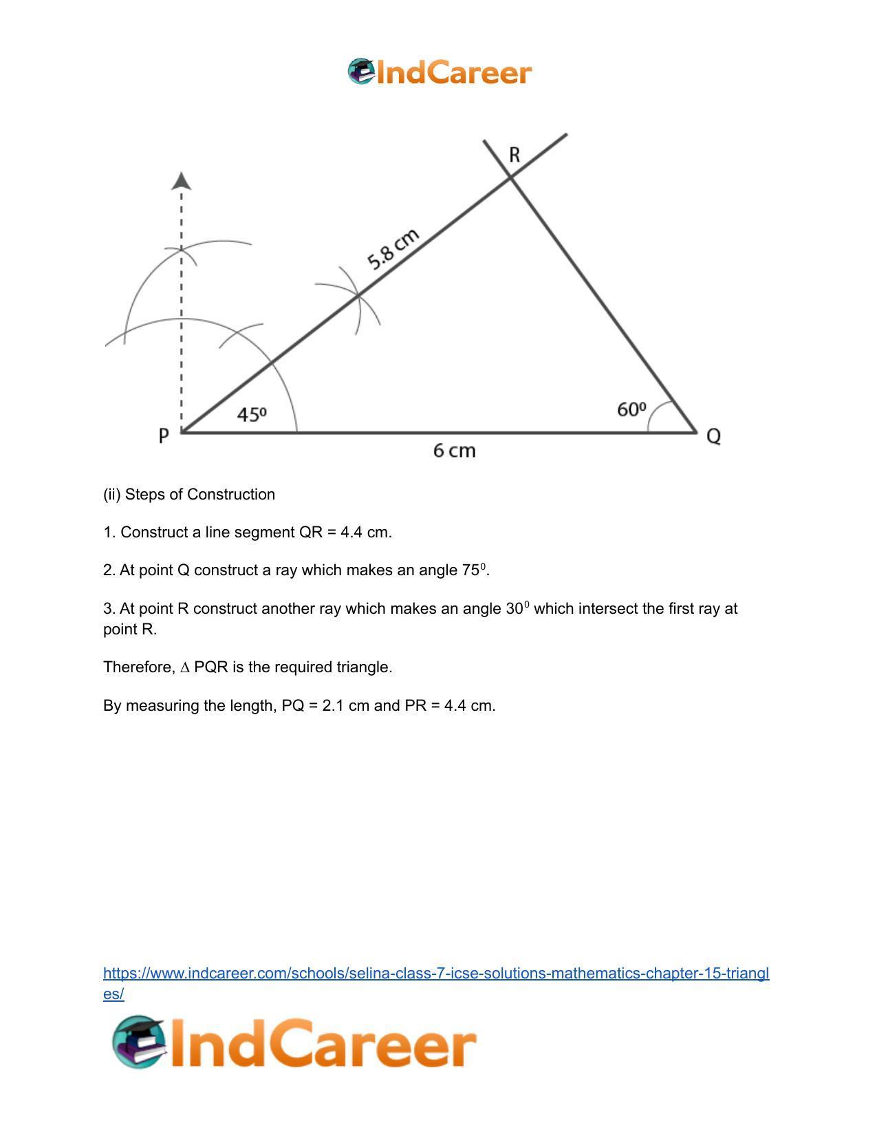 Selina Class 7 ICSE Solutions Mathematics : Chapter 15- Triangles - Page 96