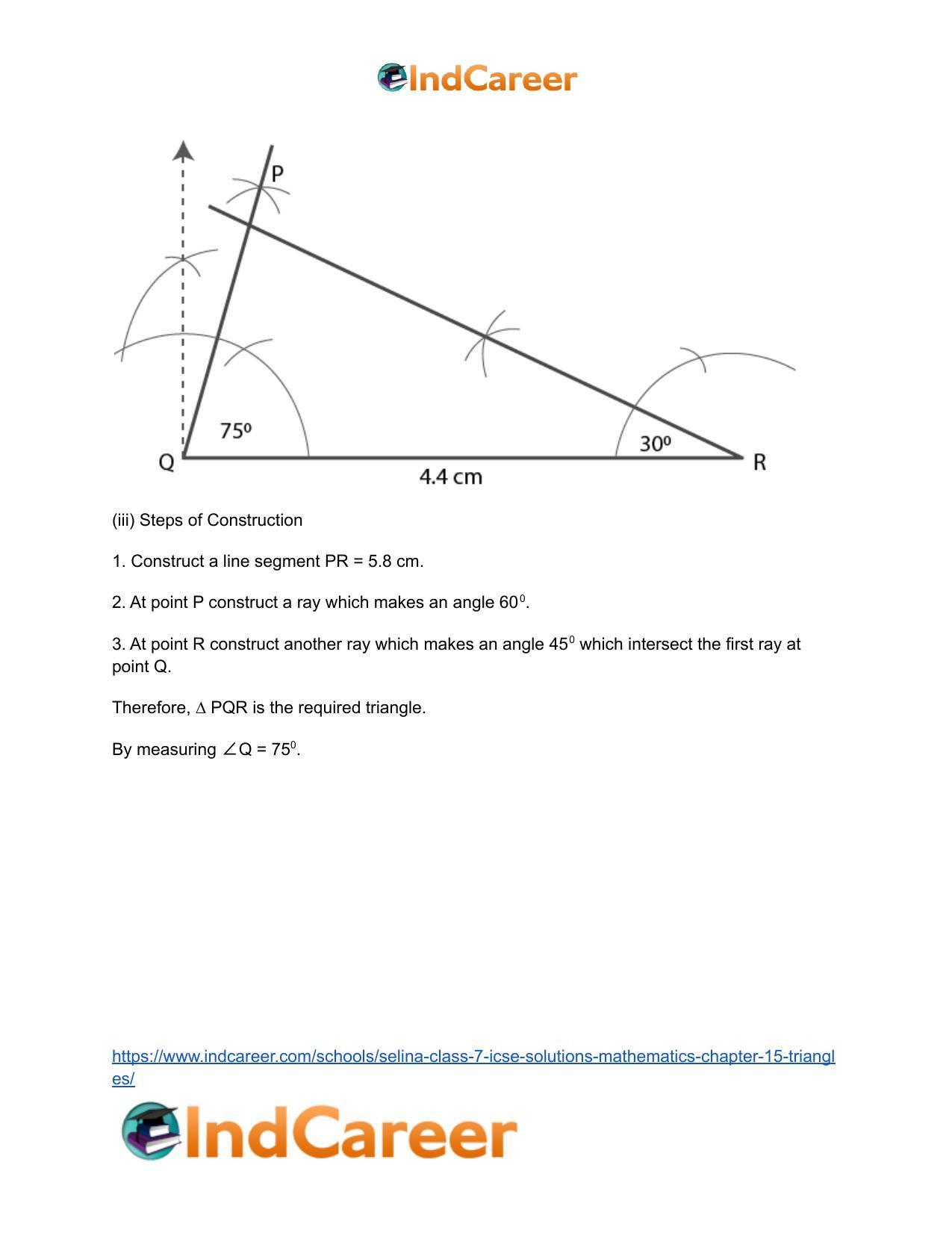 Selina Class 7 ICSE Solutions Mathematics : Chapter 15- Triangles - Page 97