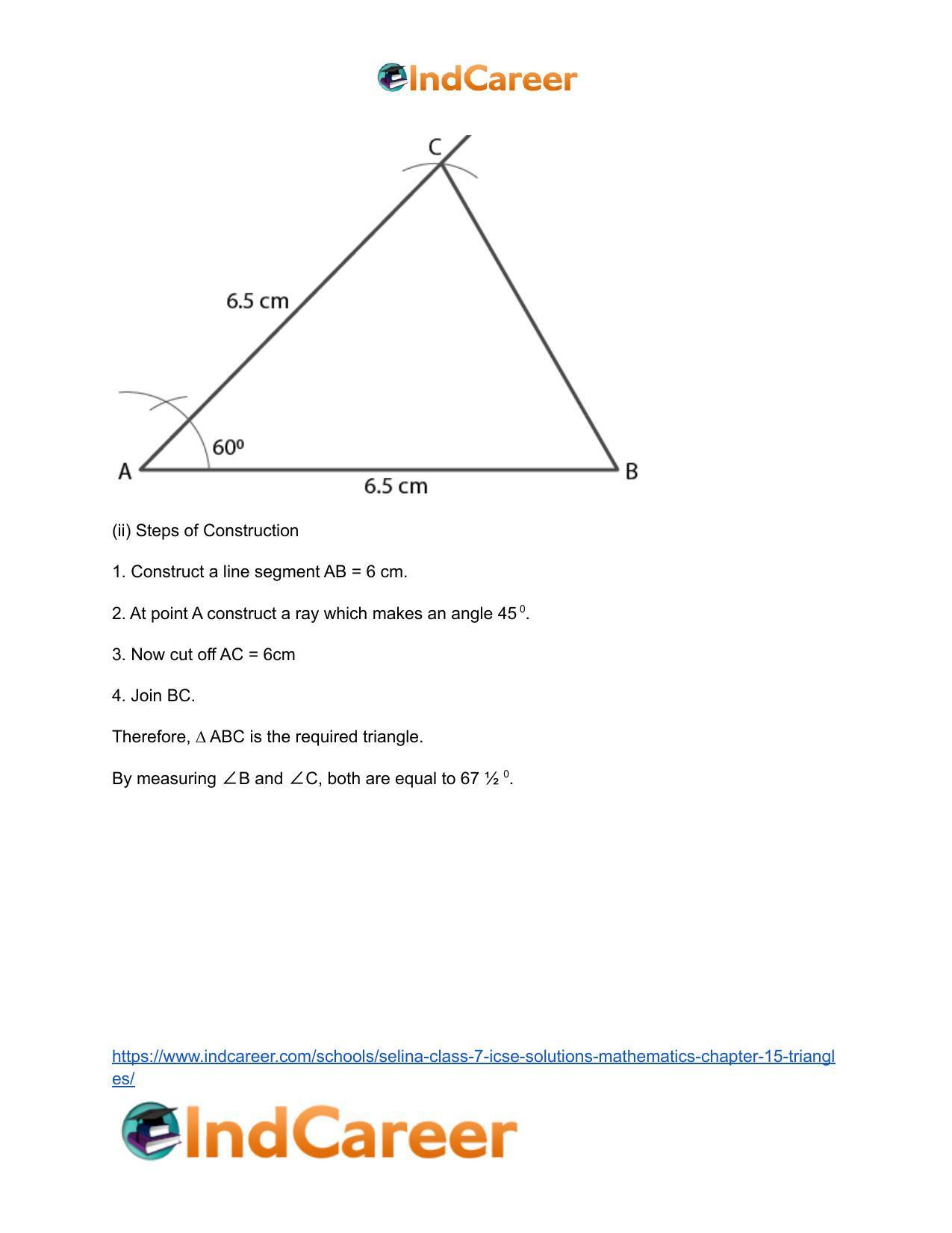 Selina Class 7 ICSE Solutions Mathematics : Chapter 15- Triangles - Page 102