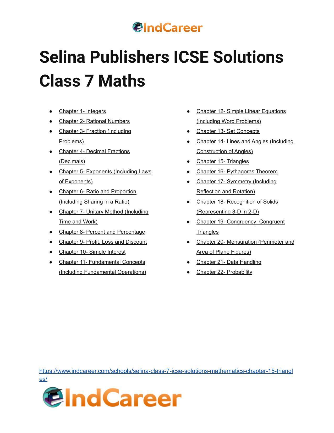Selina Class 7 ICSE Solutions Mathematics : Chapter 15- Triangles - Page 116