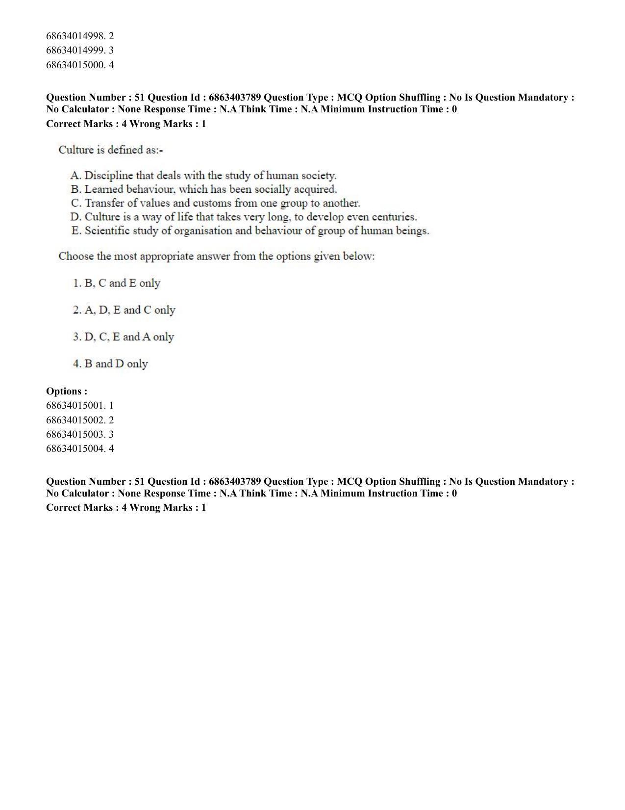 CUET PG 2023: COQP19 – Public Health (Eng.) - Shift 2 (5-06-2023) Question Paper - Page 51