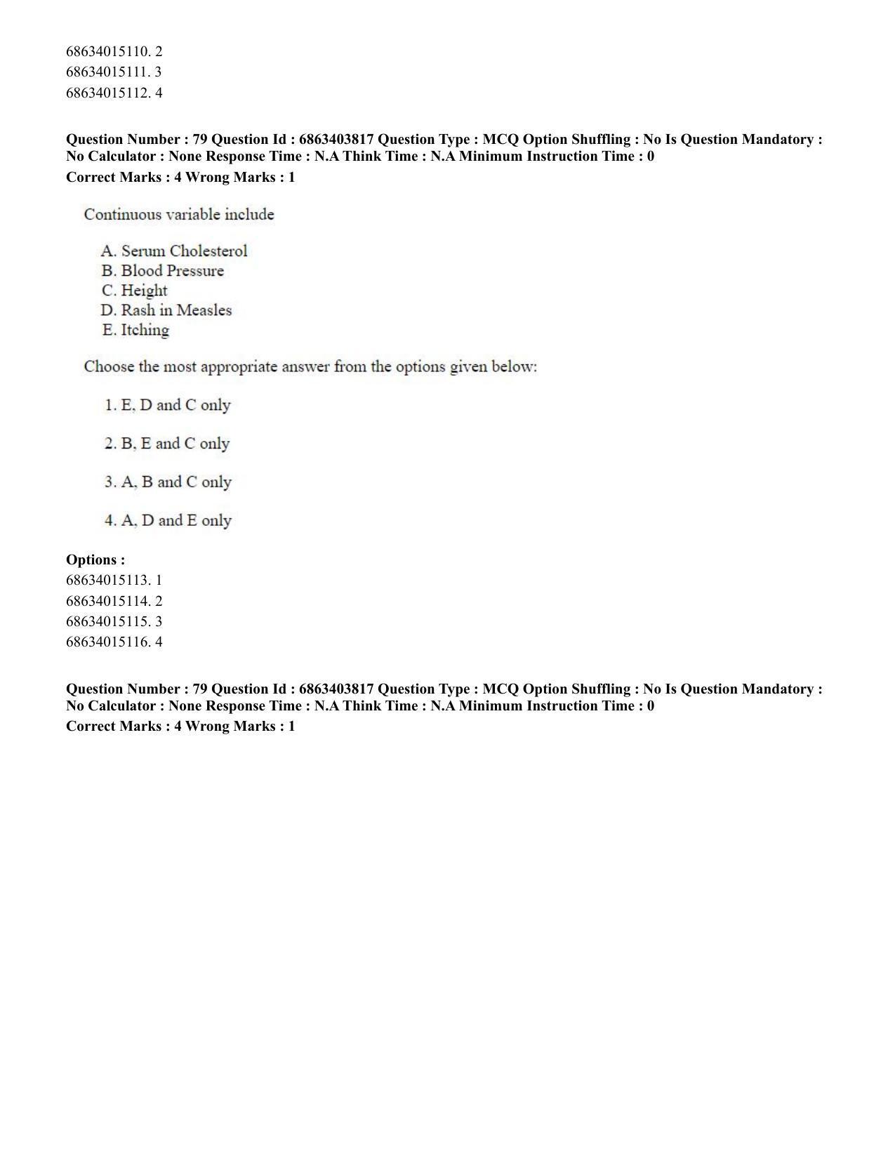 CUET PG 2023: COQP19 – Public Health (Eng.) - Shift 2 (5-06-2023) Question Paper - Page 81