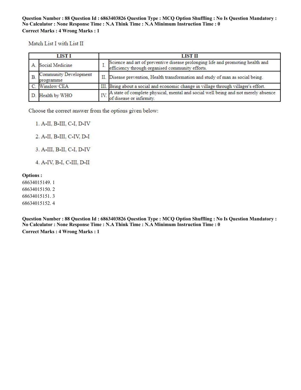 CUET PG 2023: COQP19 – Public Health (Eng.) - Shift 2 (5-06-2023) Question Paper - Page 90