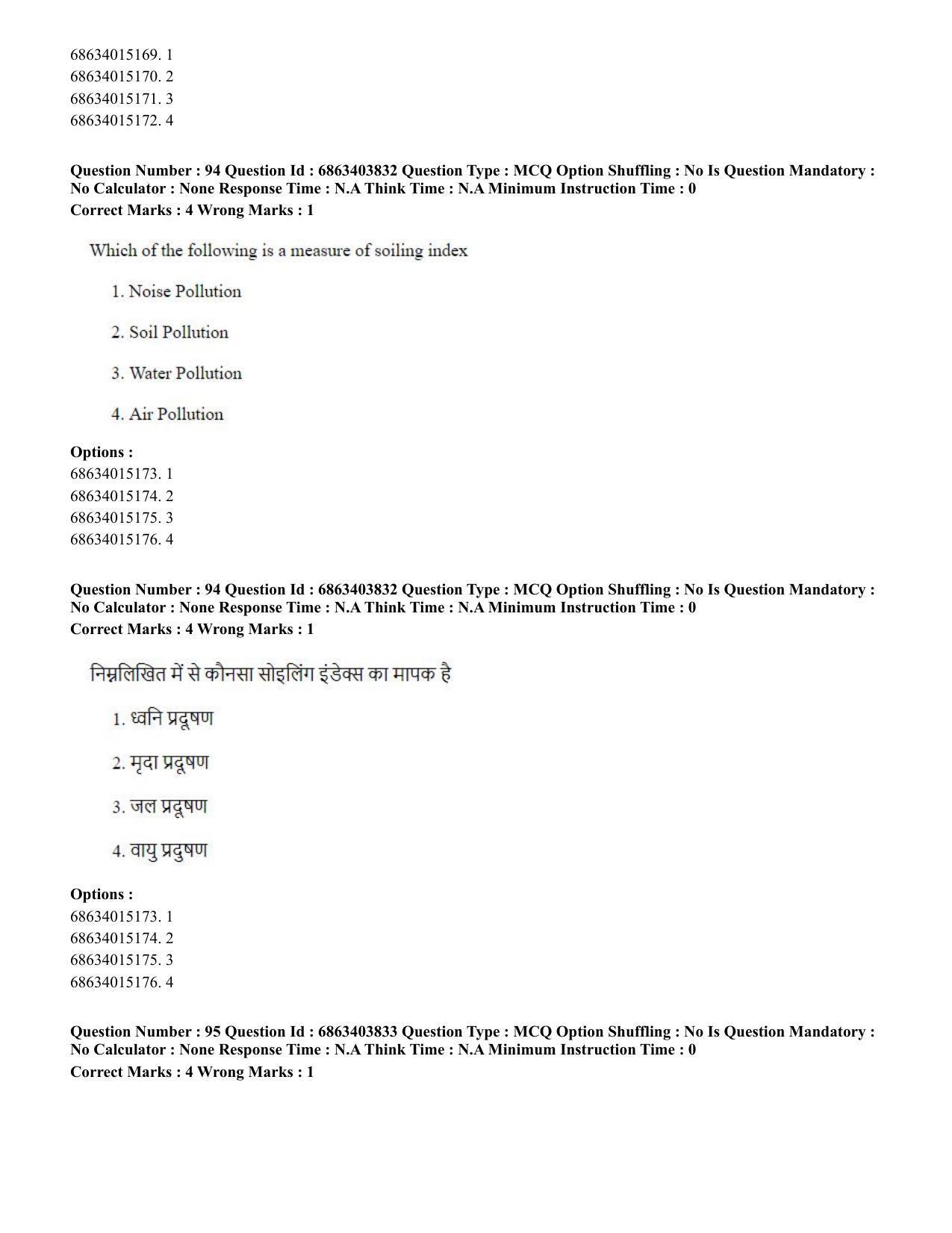 CUET PG 2023: COQP19 – Public Health (Eng.) - Shift 2 (5-06-2023) Question Paper - Page 97
