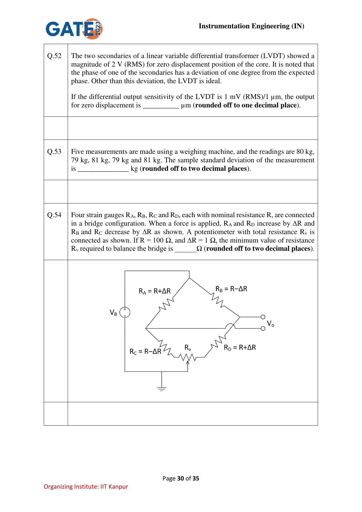 GATE 2023 Instrumentation Engineering (IN) Question Paper - Page 30