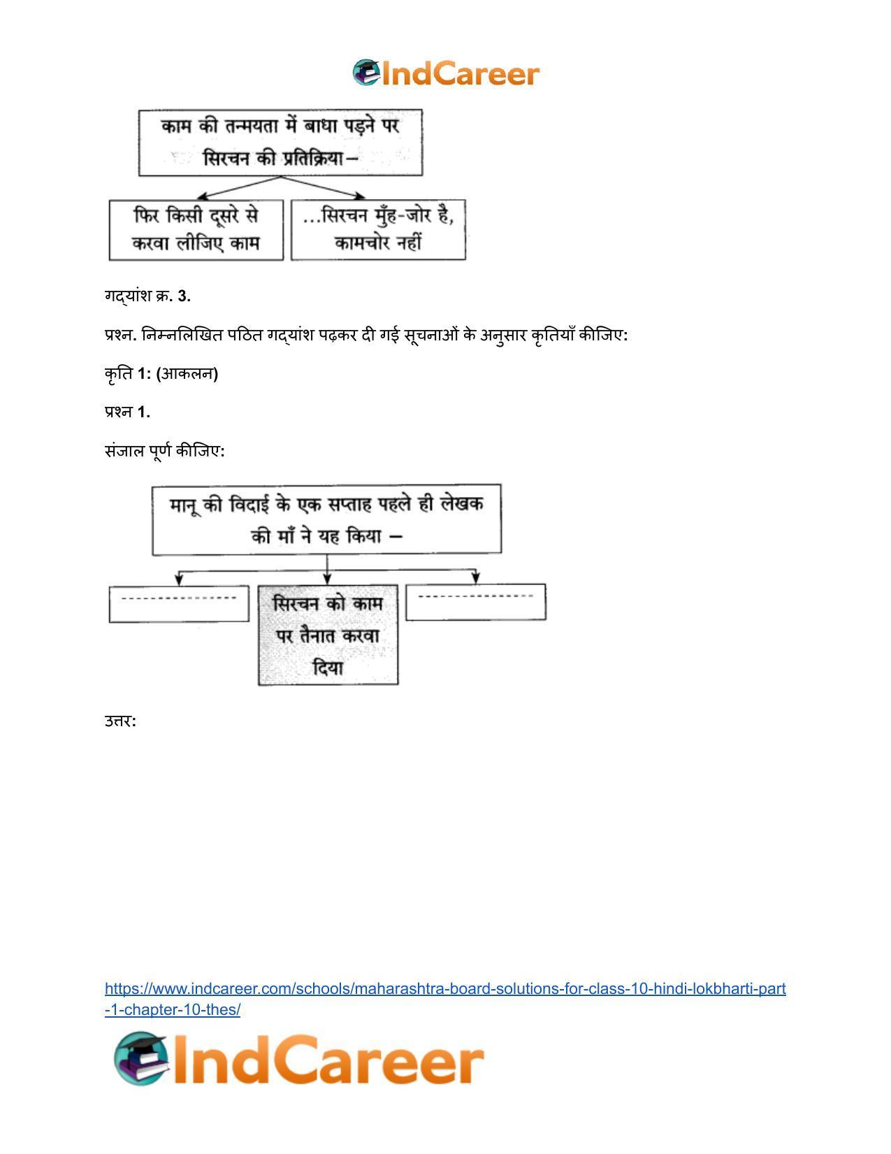 Maharashtra Board Solutions for Class 10- Hindi Lokbharti (Part 1): Chapter 10- ठेस - Page 14