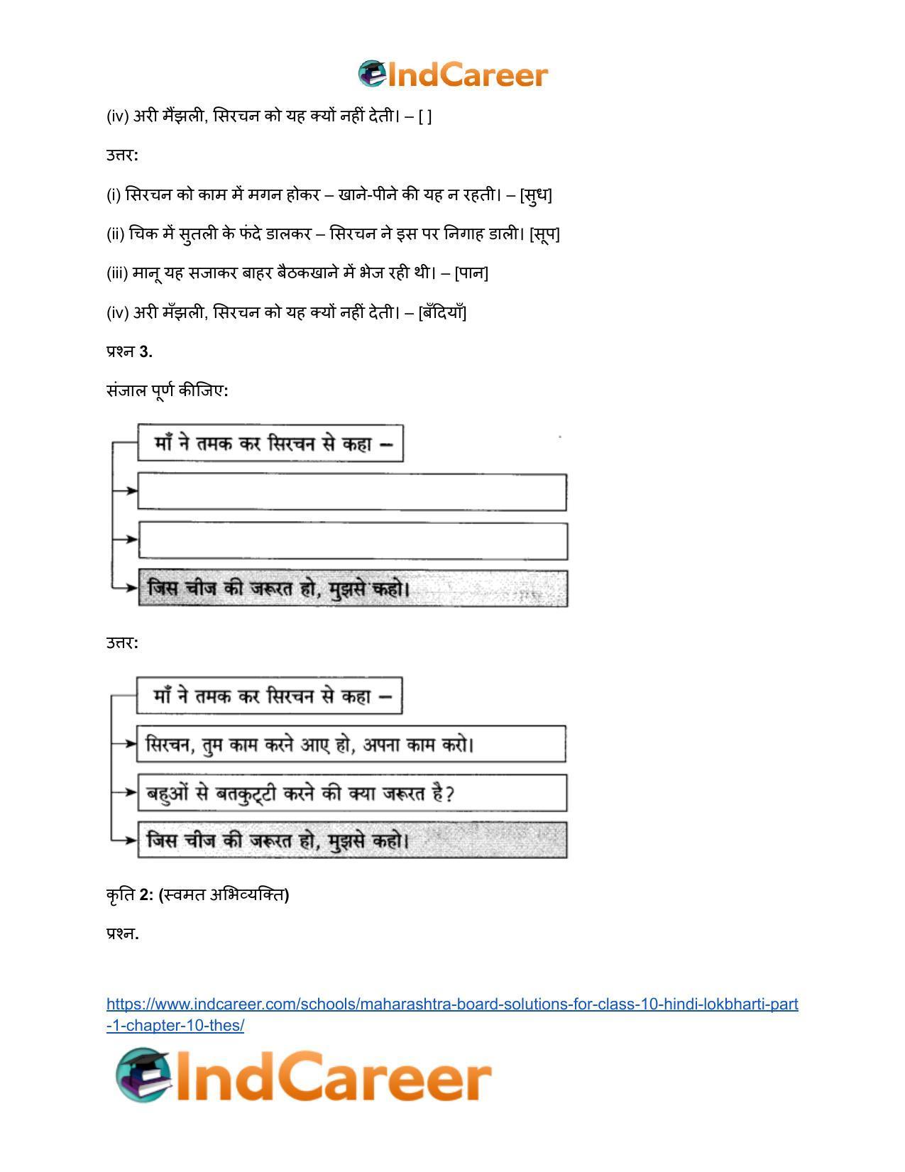Maharashtra Board Solutions for Class 10- Hindi Lokbharti (Part 1): Chapter 10- ठेस - Page 18