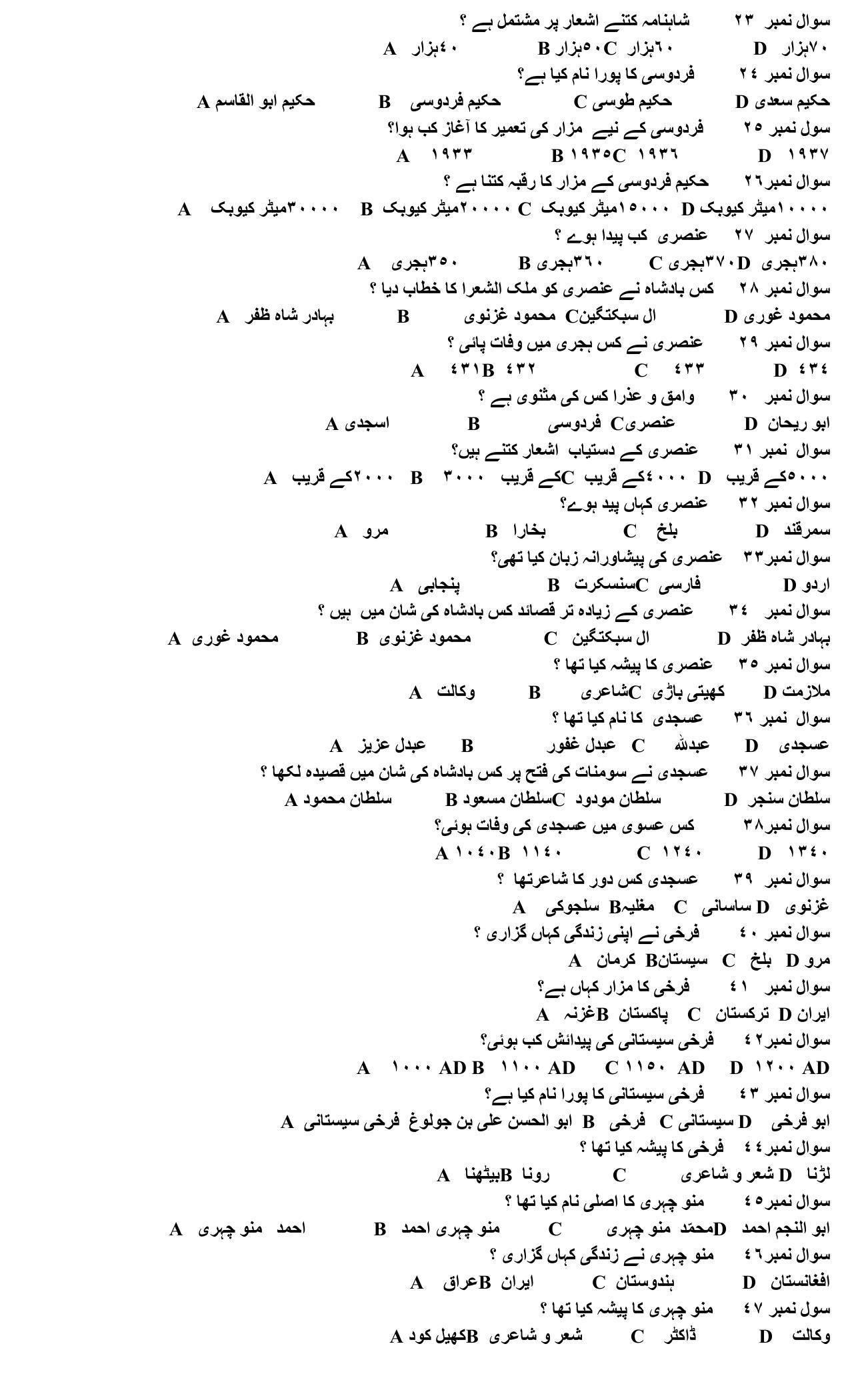 Hemchand North Gujarat University Sample Paper July-Sept 2021: B.A. Semester-III CC - 304 History of Persian Literature Ghaznawi Period Paper Code - 3521 - Page 2