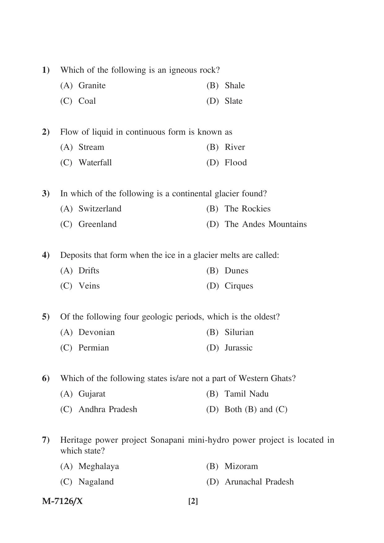 Mysore University PG Entrance Exam 2019: GIS Question Paper - Page 2