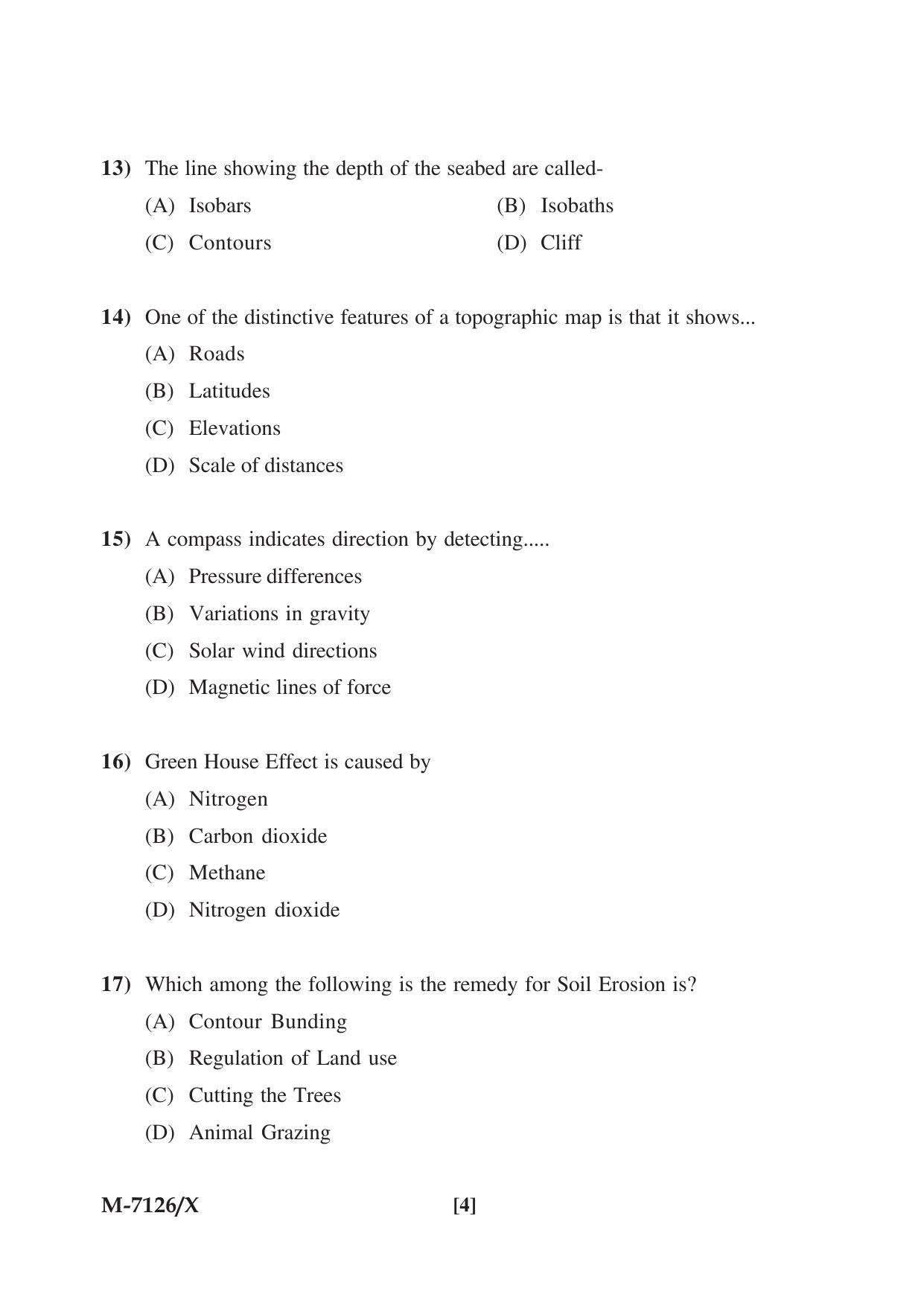 Mysore University PG Entrance Exam 2019: GIS Question Paper - Page 4