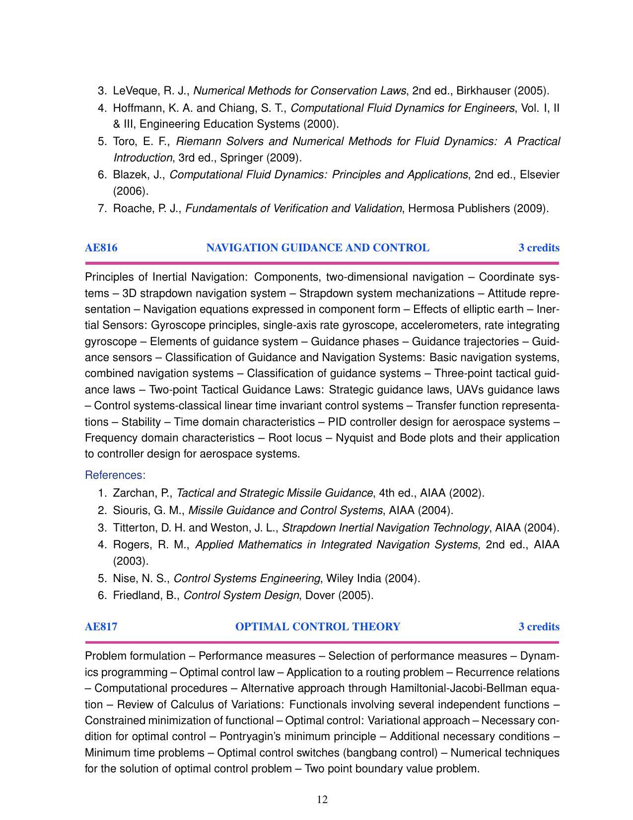M.Tech in Aerodynamics and Flight Mechanics IIST ,Thiruvananthapuram - Page 12