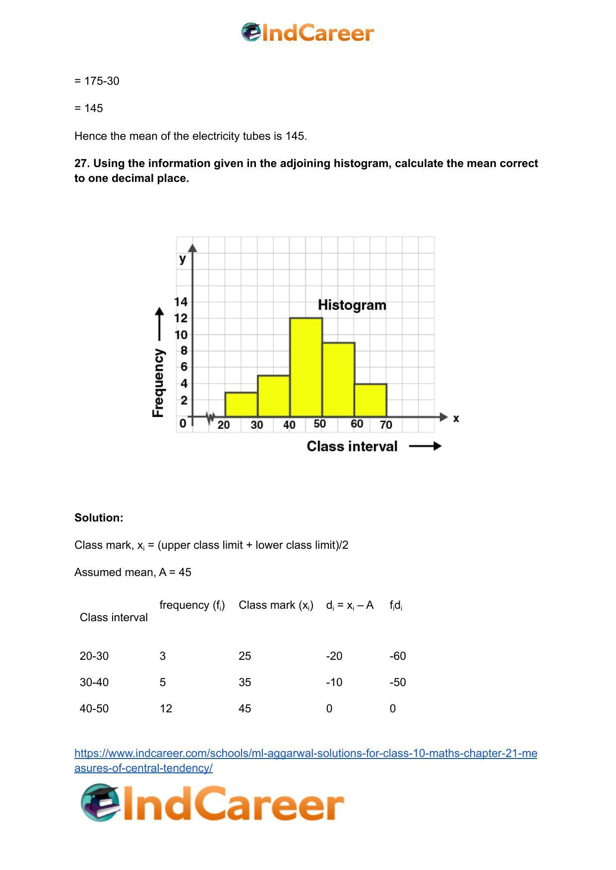 ML Aggarwal Solutions for Class 10 Maths Chapter 21- Measures Of Central Tendency - Page 29