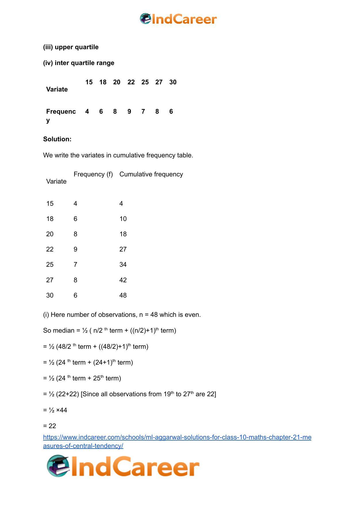 ML Aggarwal Solutions for Class 10 Maths Chapter 21- Measures Of Central Tendency - Page 41