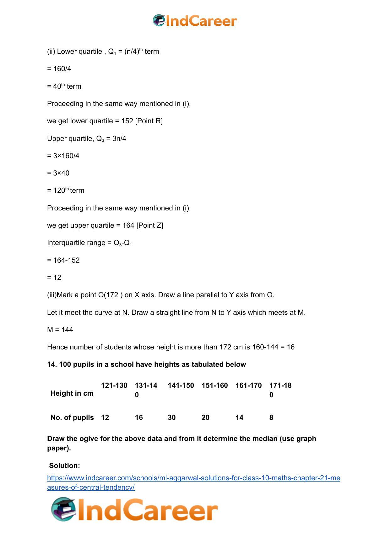 ML Aggarwal Solutions for Class 10 Maths Chapter 21- Measures Of Central Tendency - Page 111