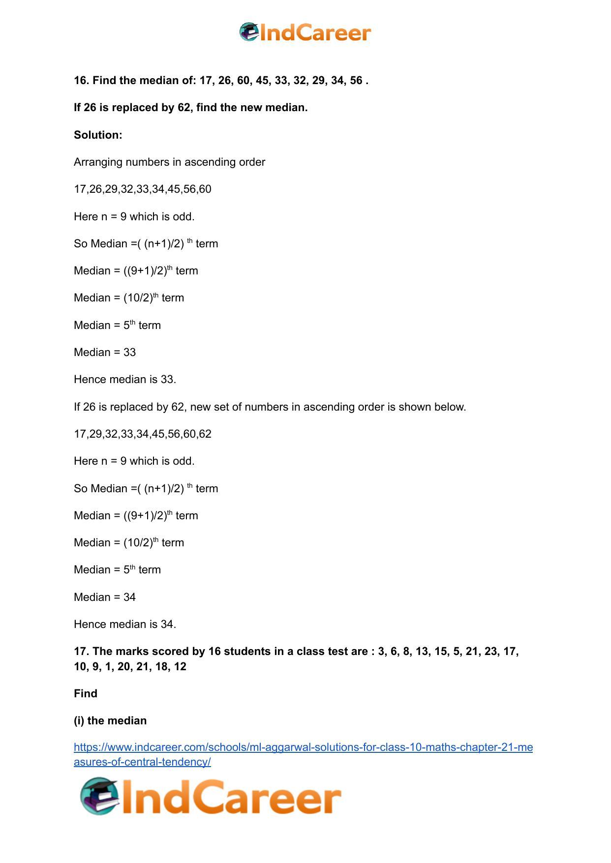 ML Aggarwal Solutions for Class 10 Maths Chapter 21- Measures Of Central Tendency - Page 127