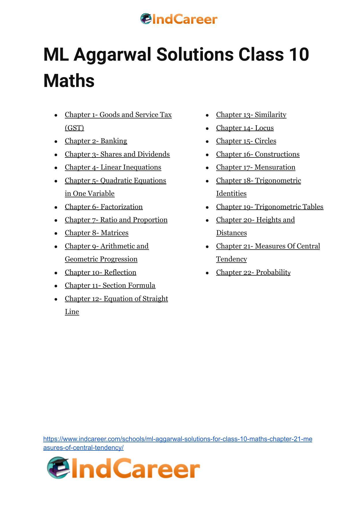ML Aggarwal Solutions for Class 10 Maths Chapter 21- Measures Of Central Tendency - Page 138