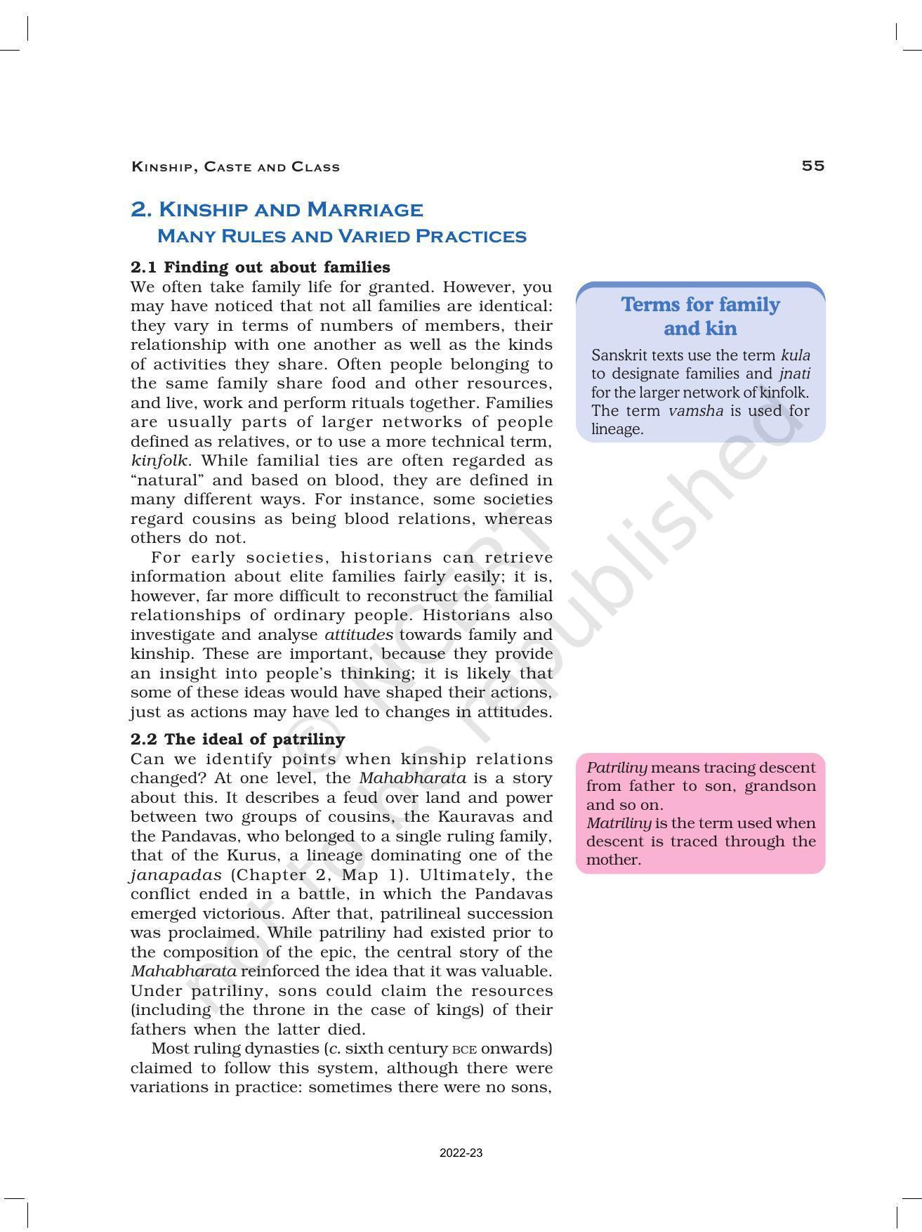 NCERT Book for Class 12 History (Part-1) Chapter 3 Kinship, caste, and Class - Page 3
