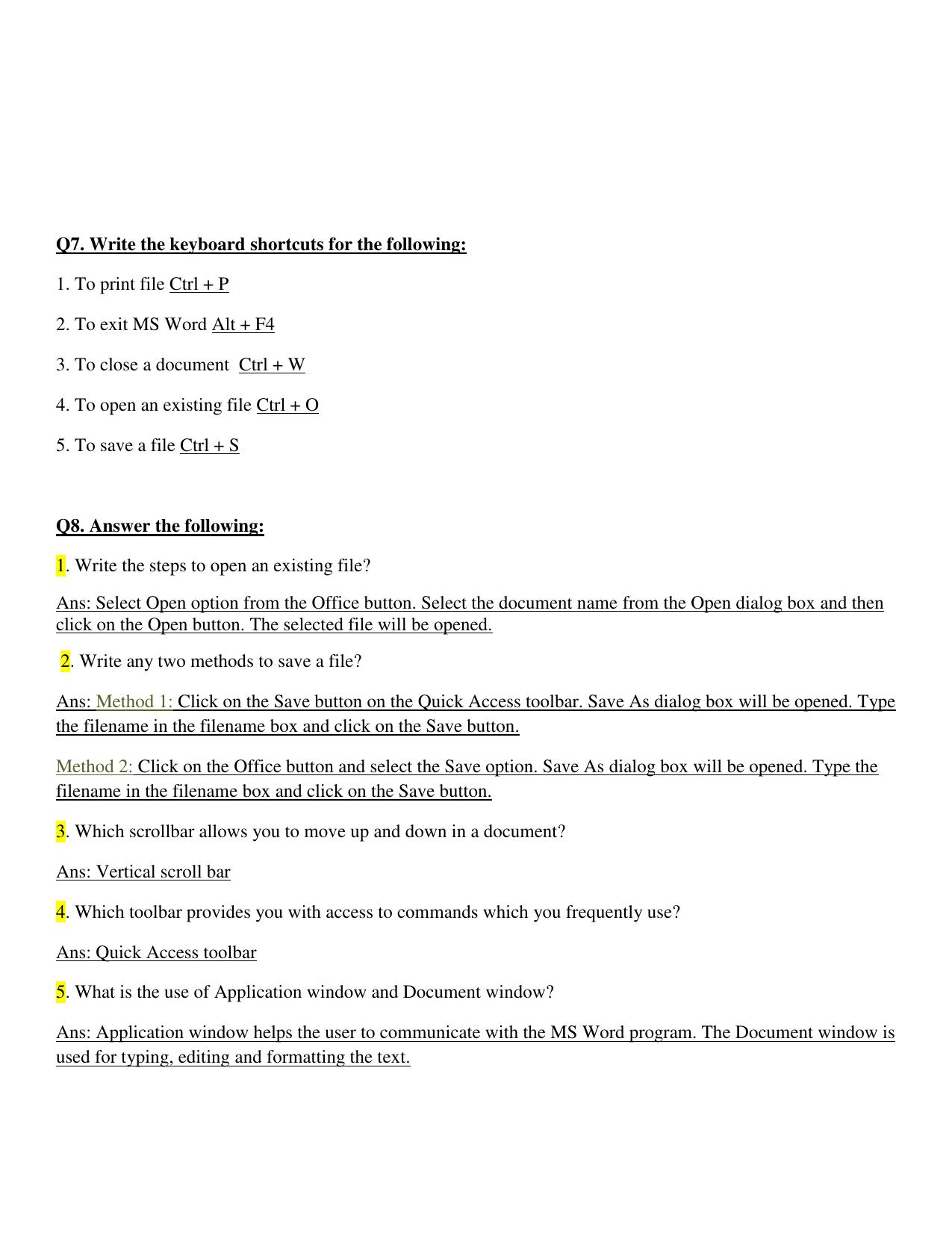 Worksheet for Class 3 Computers Assignment 7 - Page 8