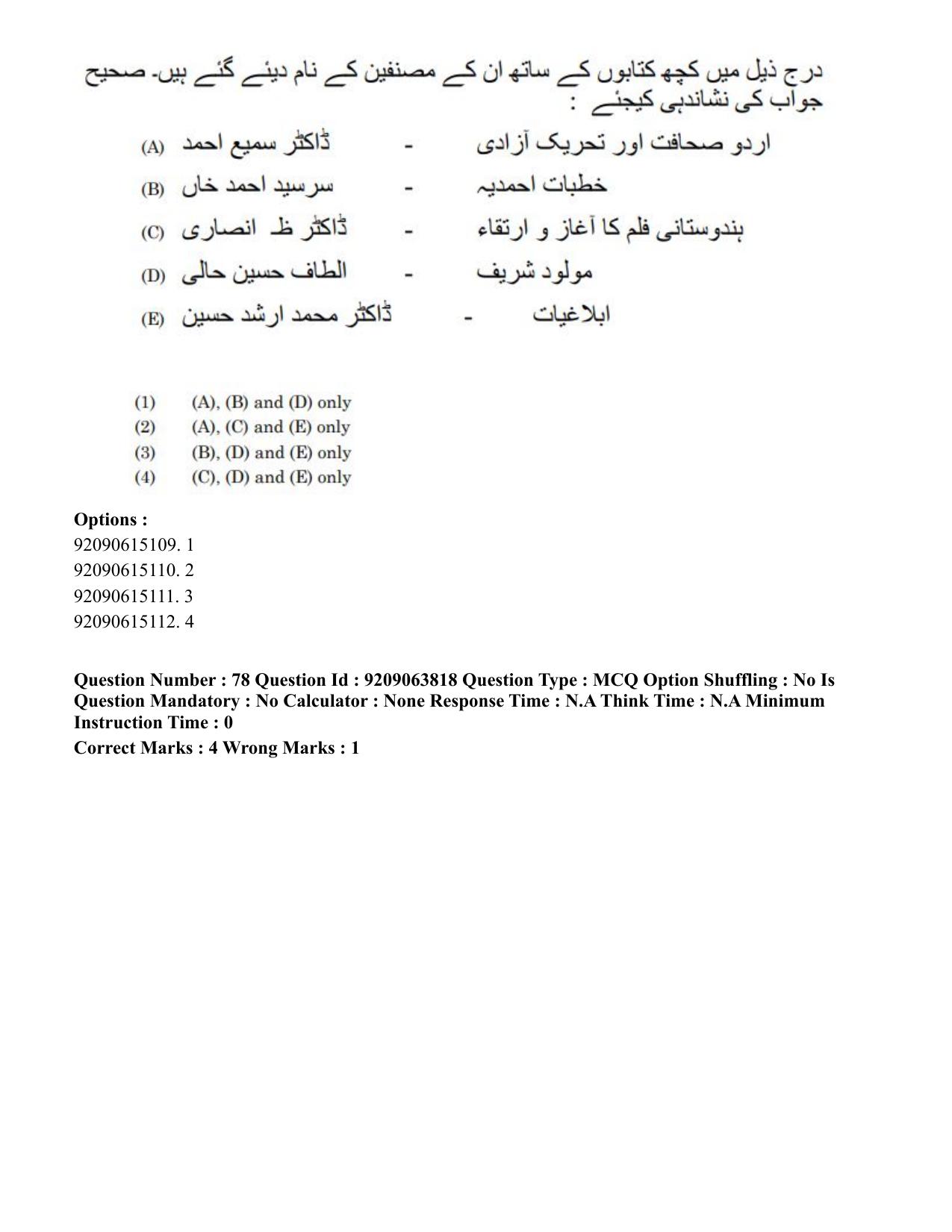 CUET PG 2023: LAQP38 – Urdu Journalism (Hindi)-Shift 3 (06-06-2023) Question Paper - Page 118