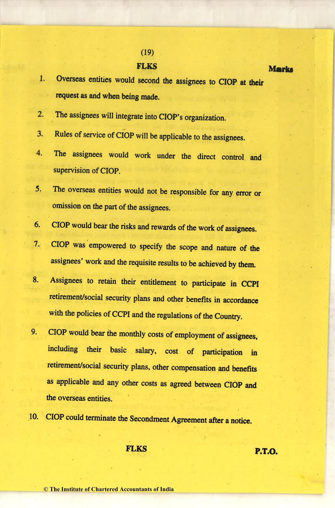 CA Final Nov 2018 Question Paper - Paper 6C – International Taxation - Page 19