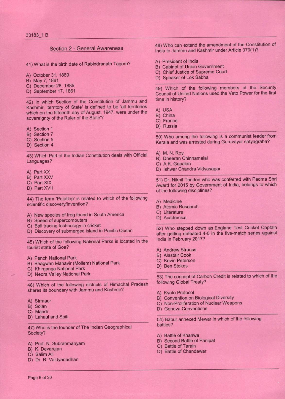 JKBOPEE B.Ed Jammu 2017 Question Paper - Page 6