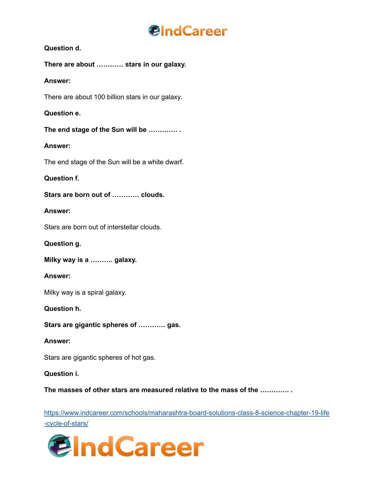 Maharashtra Board Solutions Class 8-Science: Chapter 19- Life Cycle of Stars - Page 3