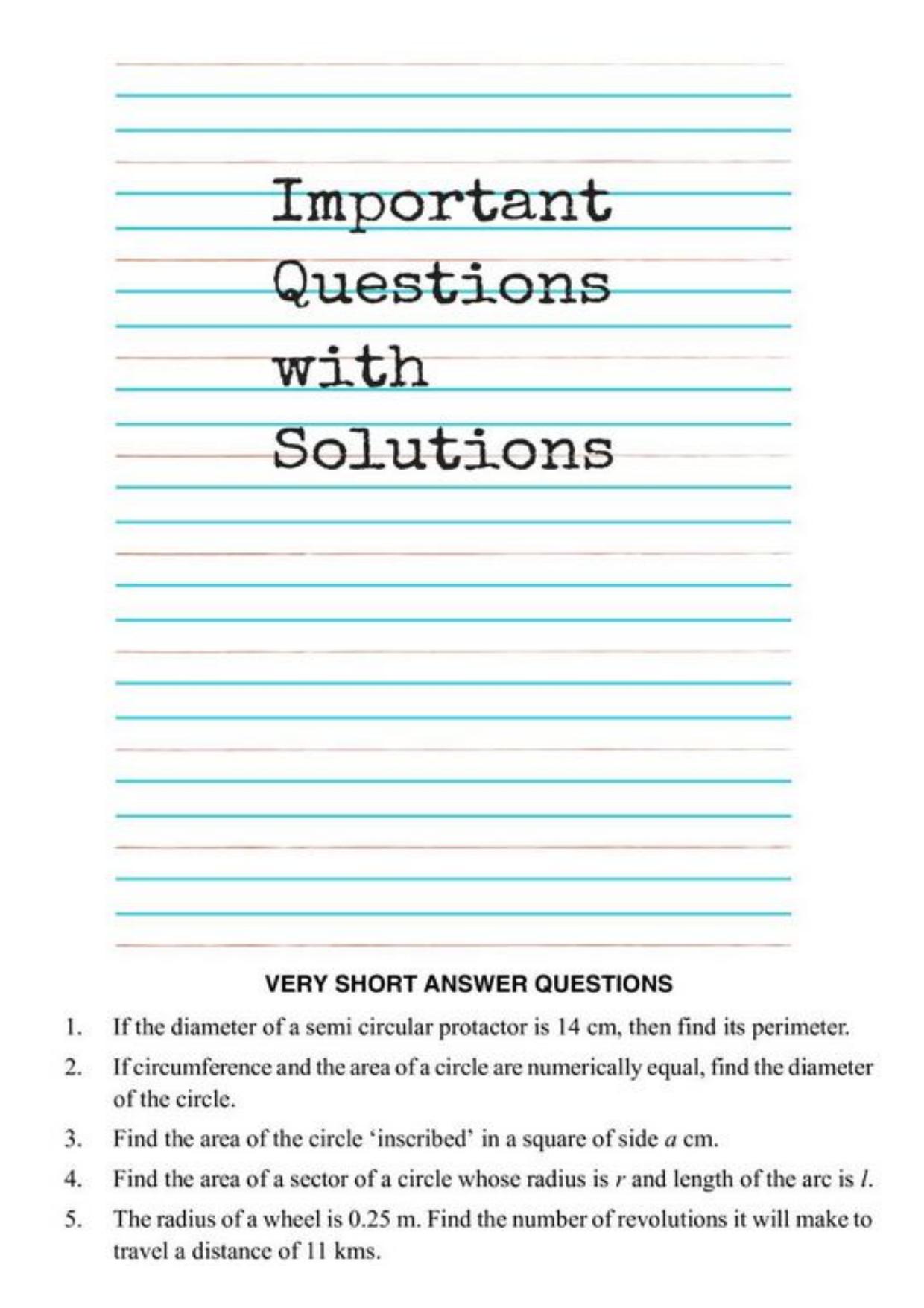 Class 10 Notes, Question & Practice Paper - Mathematics (Topic 12 : Areas Related to Circles) - Page 5