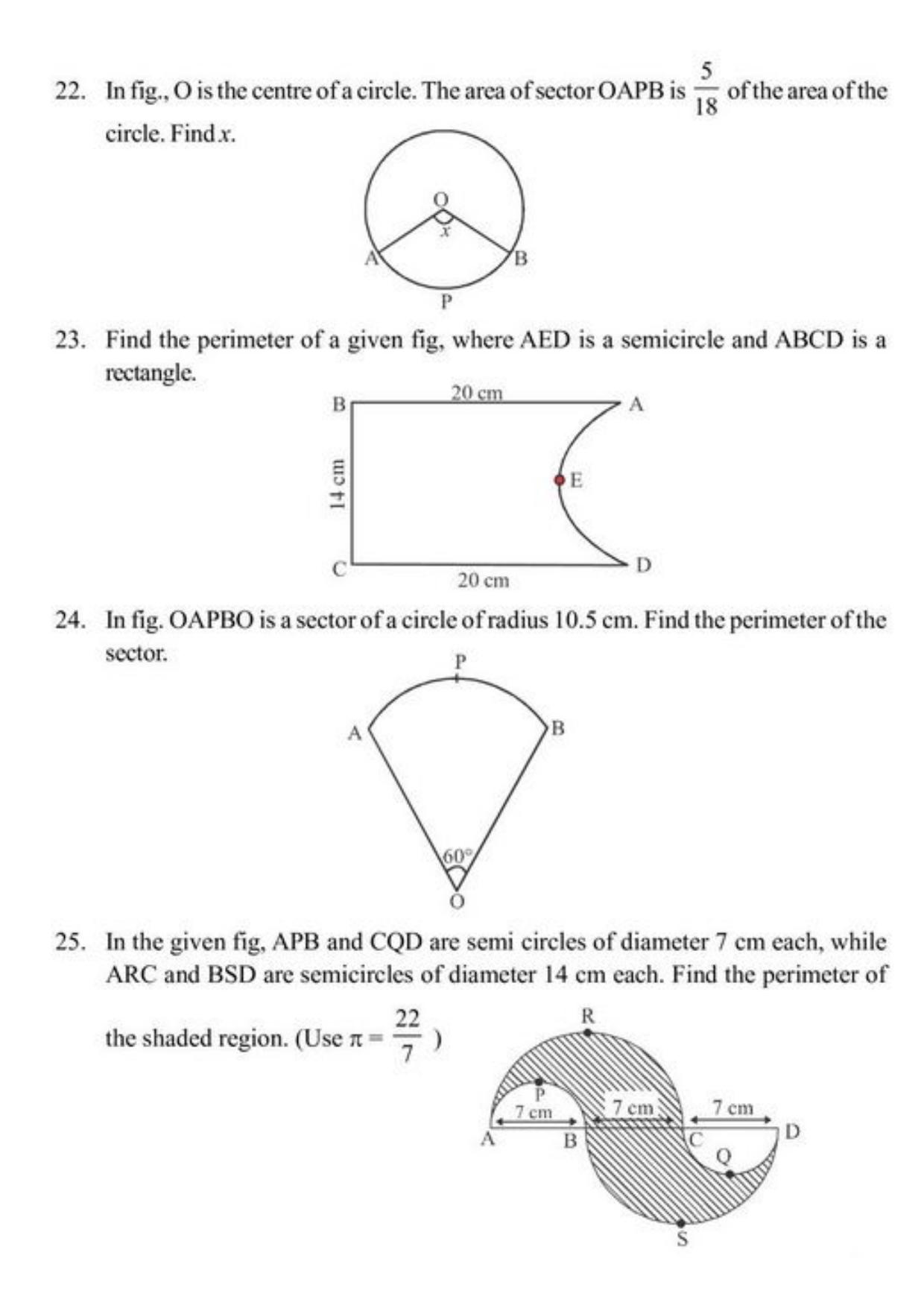 Class 10 Notes, Question & Practice Paper - Mathematics (Topic 12 : Areas Related to Circles) - Page 7