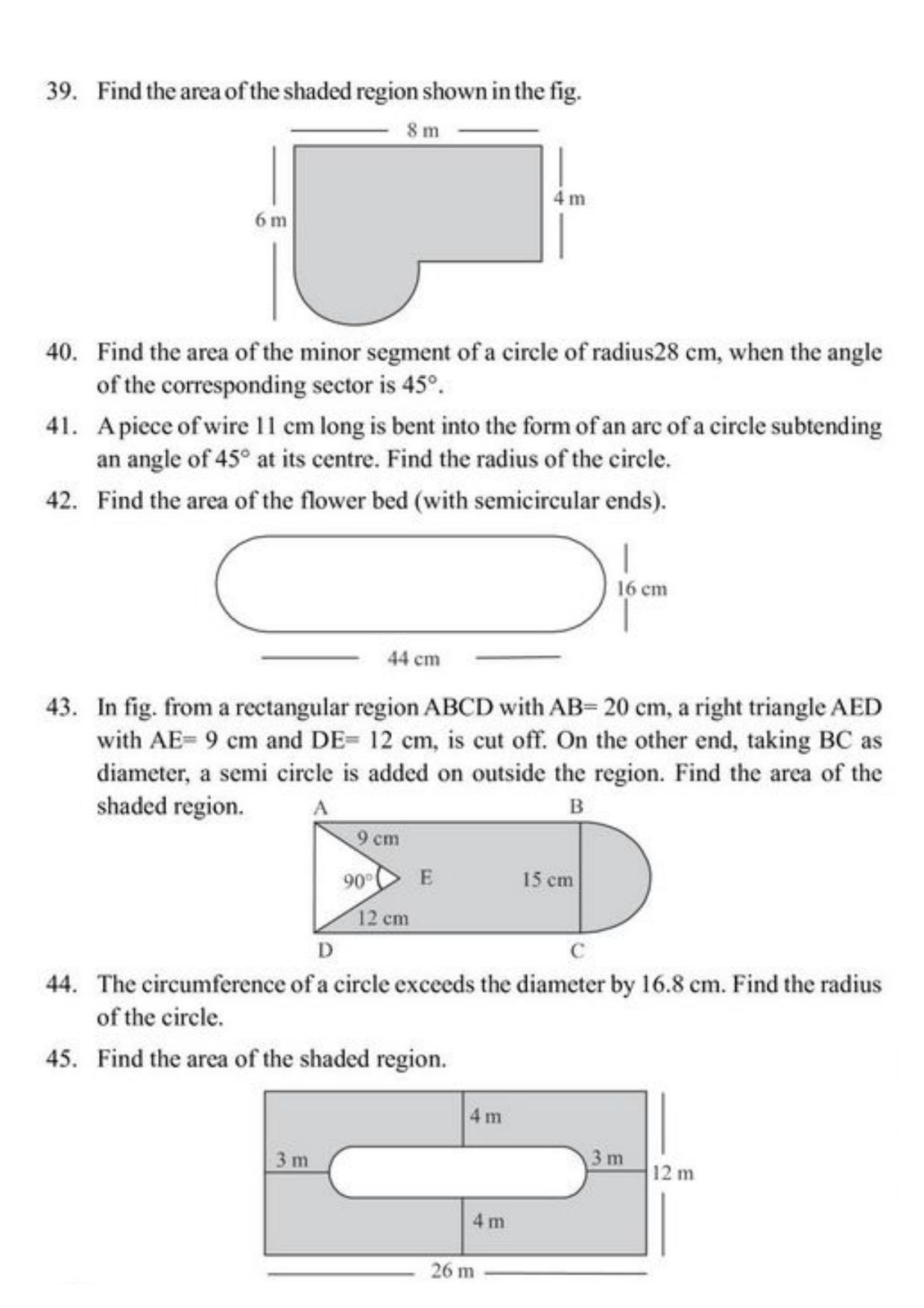 Class 10 Notes, Question & Practice Paper - Mathematics (Topic 12 : Areas Related to Circles) - Page 10