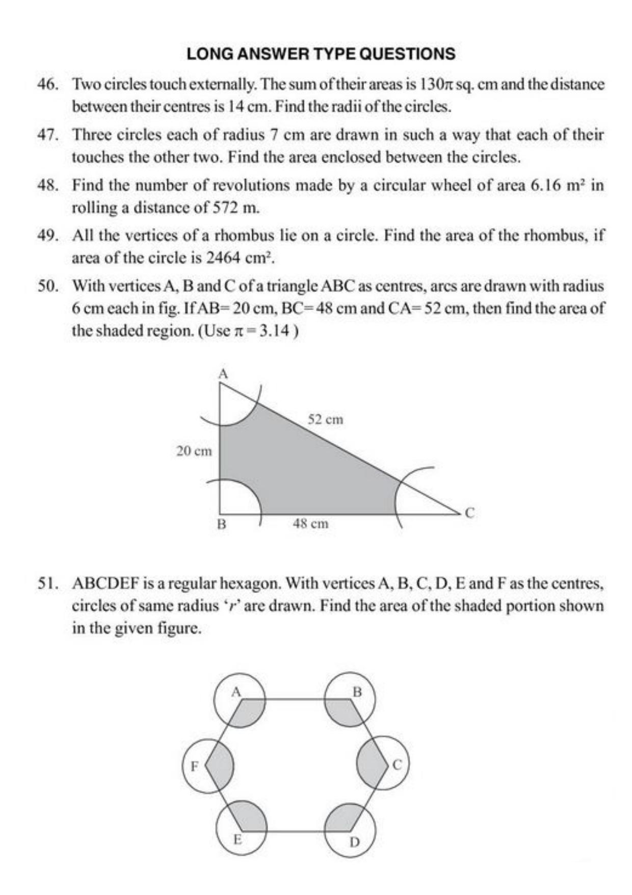 Class 10 Notes, Question & Practice Paper - Mathematics (Topic 12 : Areas Related to Circles) - Page 11