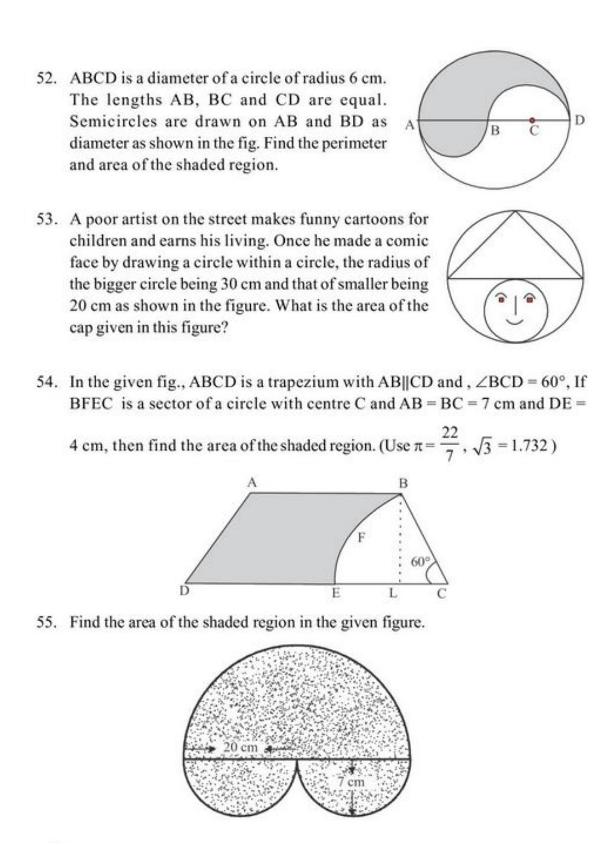 Class 10 Notes, Question & Practice Paper - Mathematics (Topic 12 : Areas Related to Circles) - Page 12