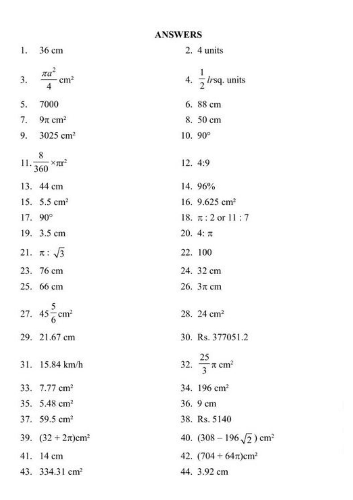 Class 10 Notes, Question & Practice Paper - Mathematics (Topic 12 : Areas Related to Circles) - Page 13