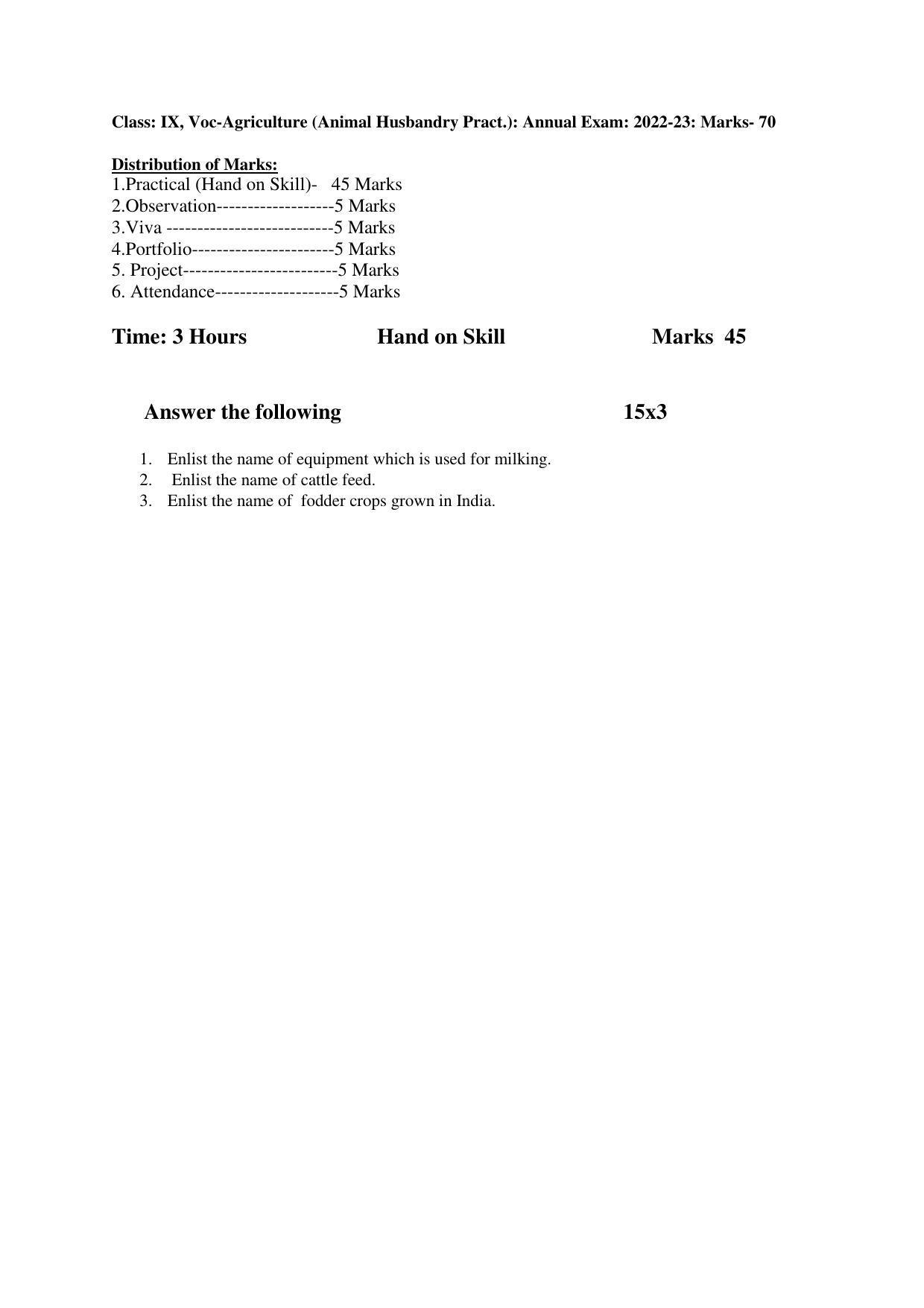 Tripura Board Class Vocational (Theo & Pract) Model Question Paper 2023 - Page 2