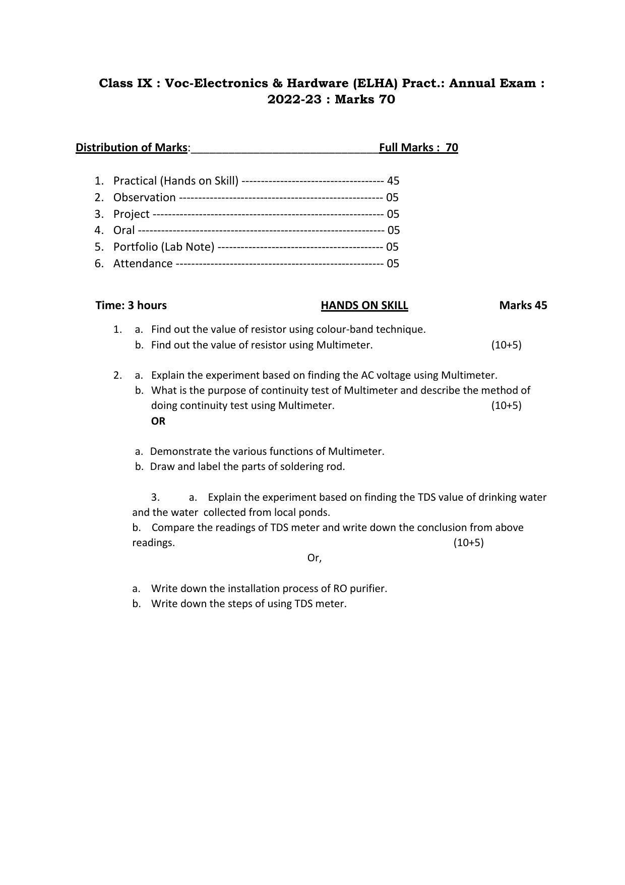 Tbse Class 9 Vocational Model Question Paper Indcareer Schools Tbse Class 9 Vocational Model Question Paper Indcareer Schools